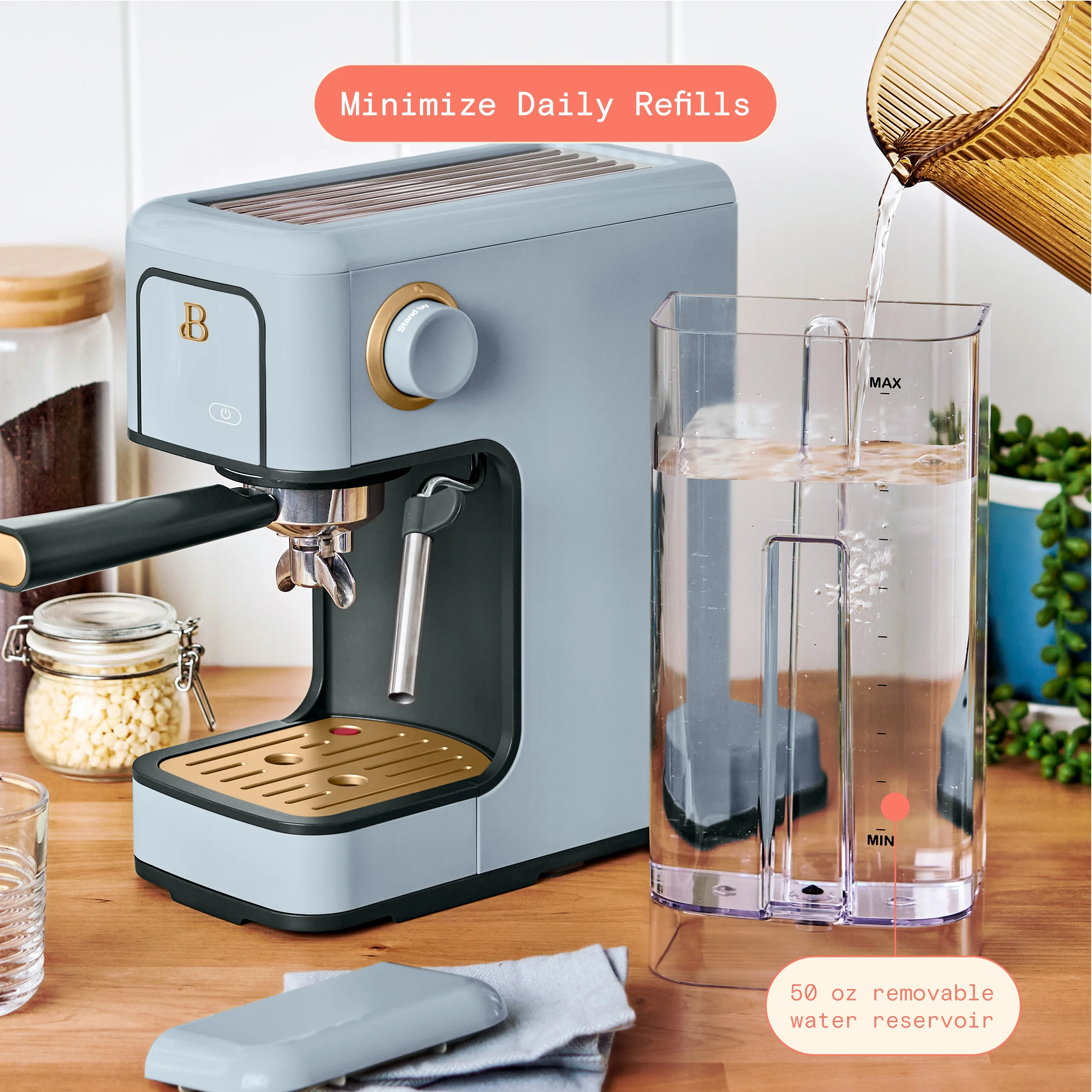 Beautiful Slim Espresso Machine with 20-Bar Pressure, Black Sesame by Drew Barrymore - Image 92