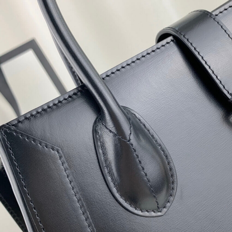 Replica Gucci Jackie 1961 Medium Tote Bag In Black Leather 6490161:1High-quality replica