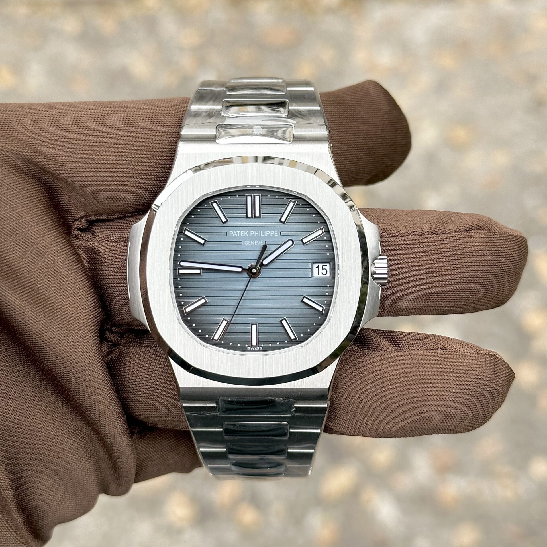 Patek Philippe Nautilus 5711 Replica Watch Blue Dial 3K Factory 40mm - Elite Watch Atelier
