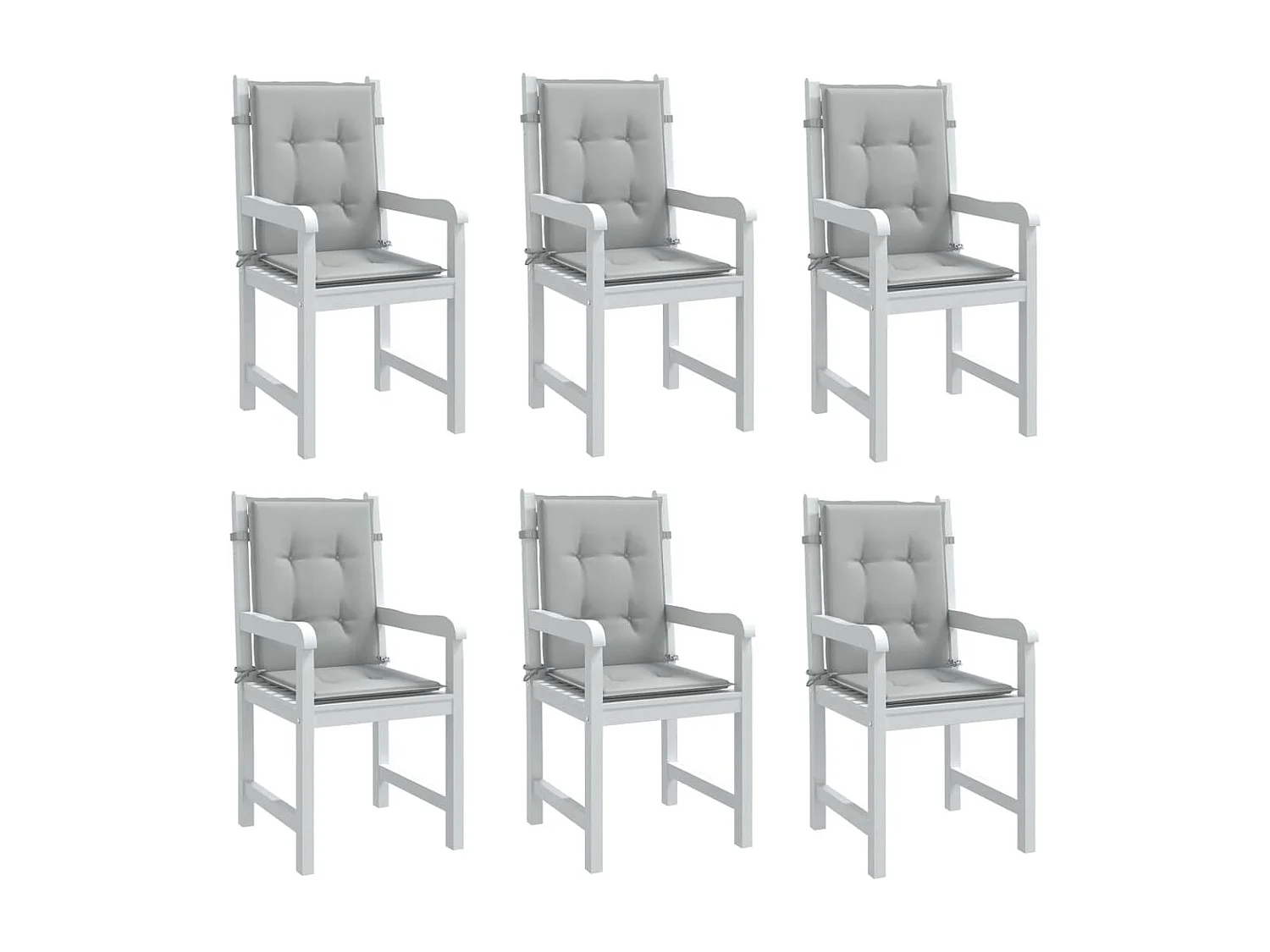 Coussins de chaise à dossier bas lot de 6 gris clair mélangé