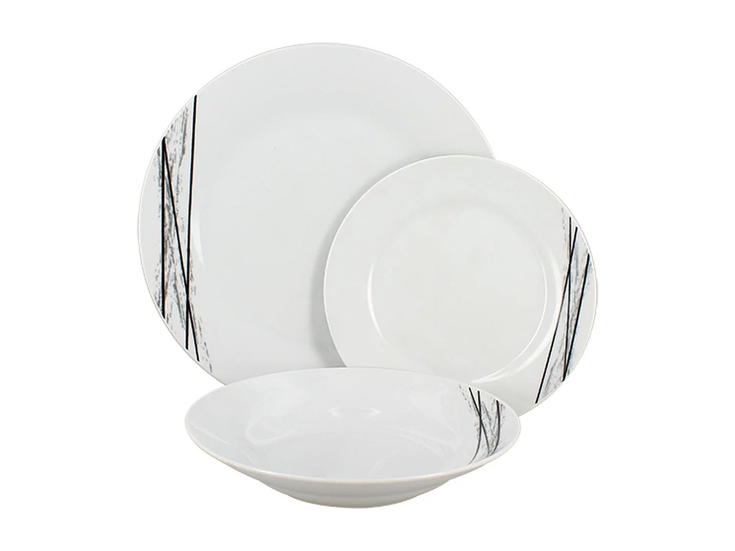 Novastyl - Lot 36 Assiettes Carbone En Porcelaine