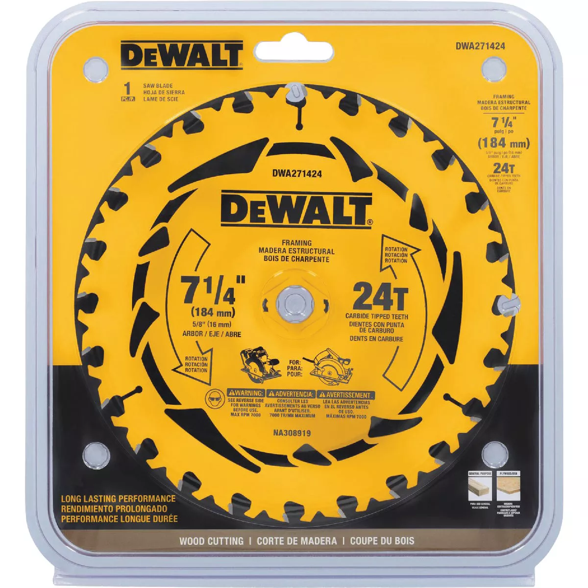 DEWALT 7-1/4 In. 24-Tooth Circular Saw Blade