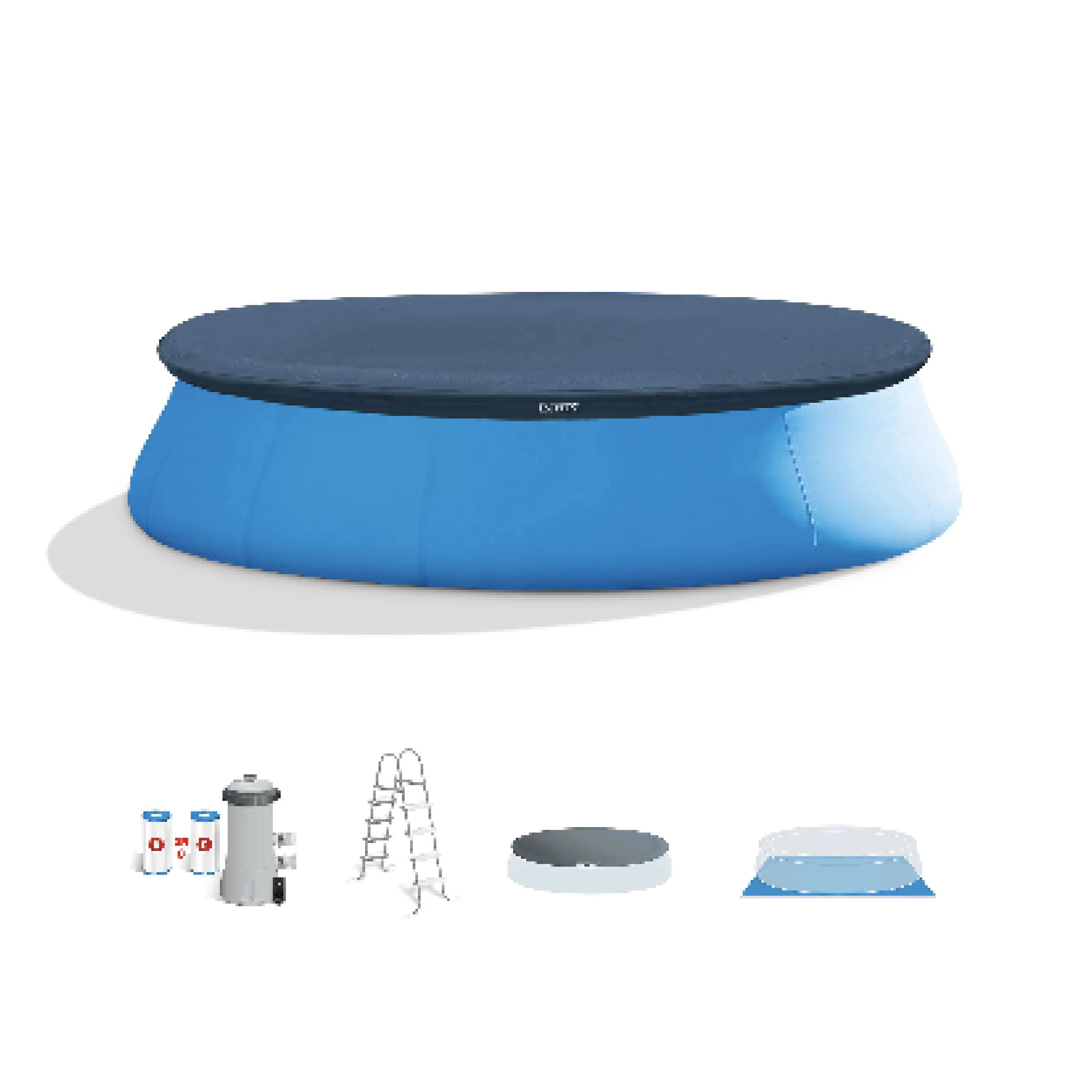 INTEX Easy Set Inflatable Round Pool, 15 ft x 48 in - Filter Pump And Accessories - Image 8 INTEX Easy Set Inflatable Round Pool, 15 ft x 48 in - Filter Pump And Accessories - Image 8