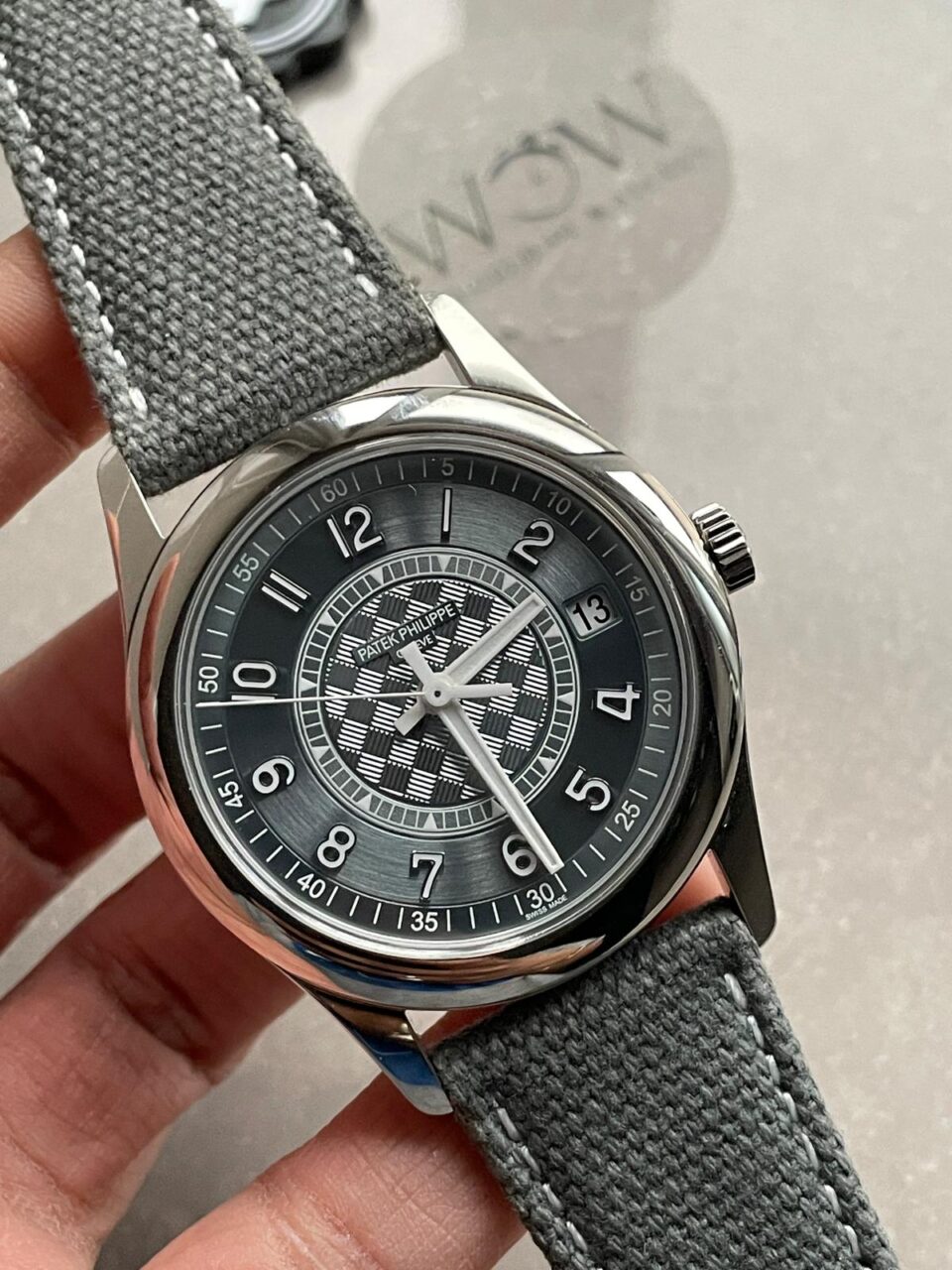 Replica PATEK PHILIPPE Calatrava 6007A-001 SS ZF 1:1 Best Edition Grey Dial on Grey Leather Strap A324CS - Top club
