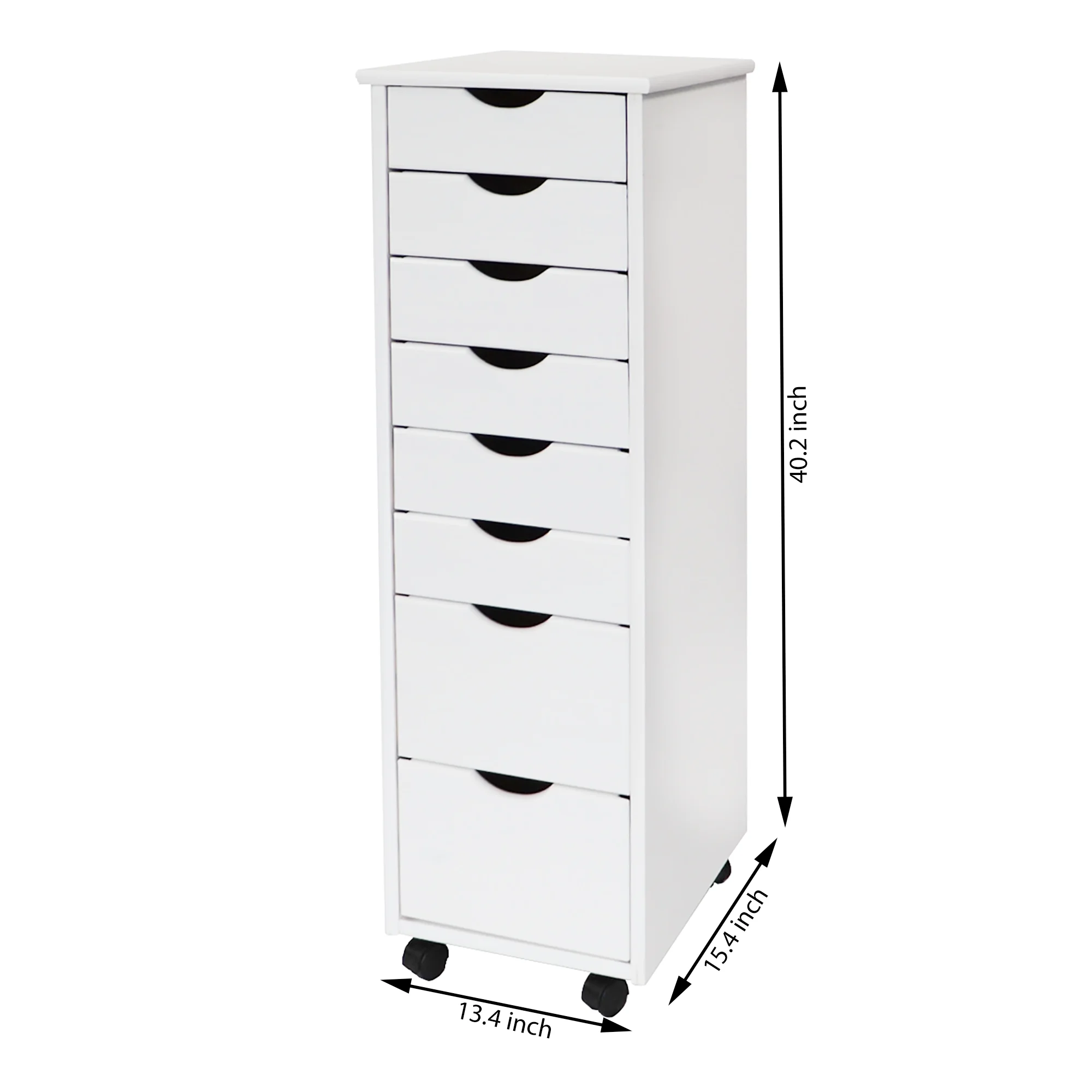 Adeptus Solid Wood 6+2 Drawer Roll Cart - Image 14