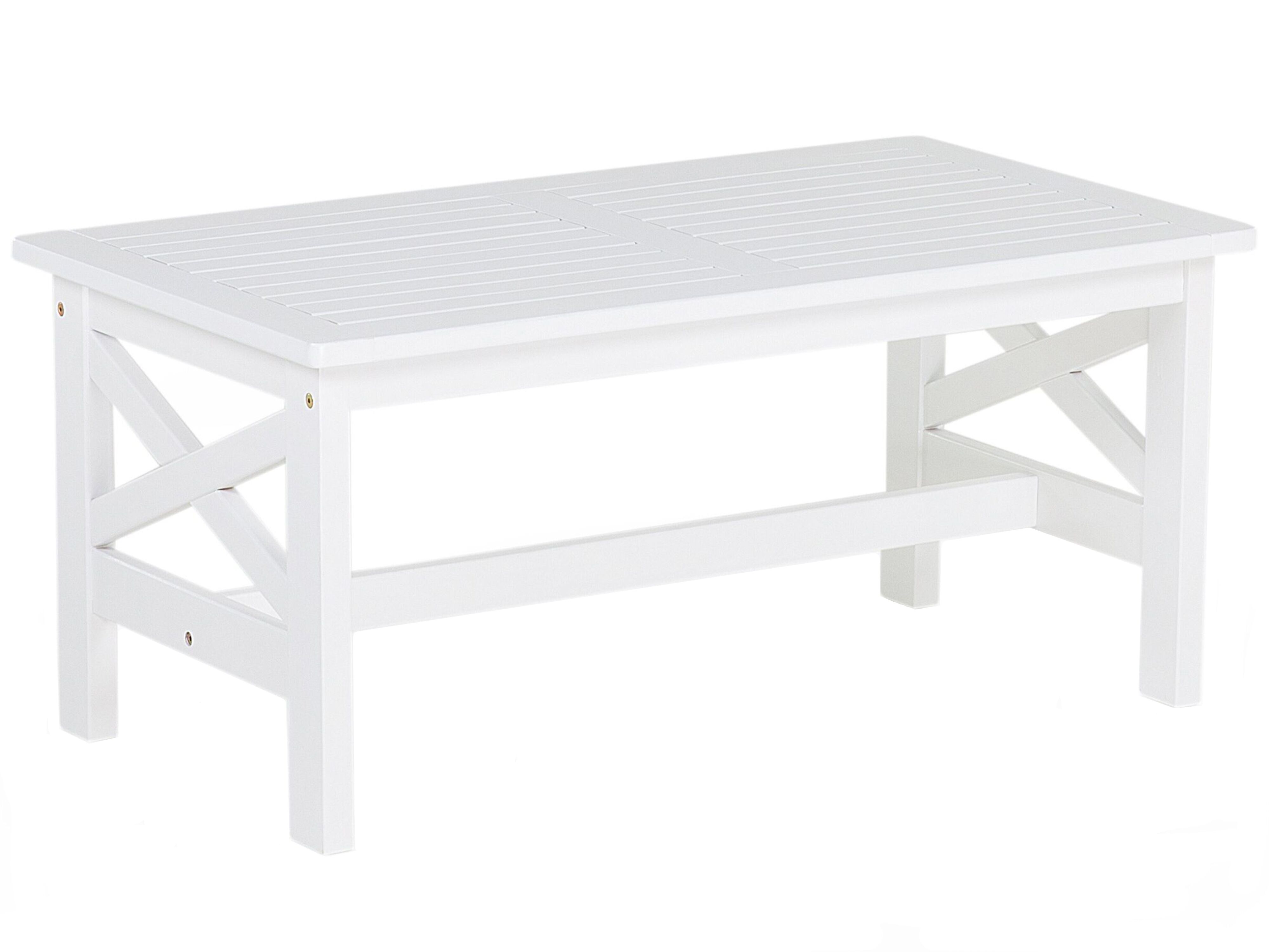 Garden Dining Table BALTIC 55 cm 100 cm Acacia Wood White