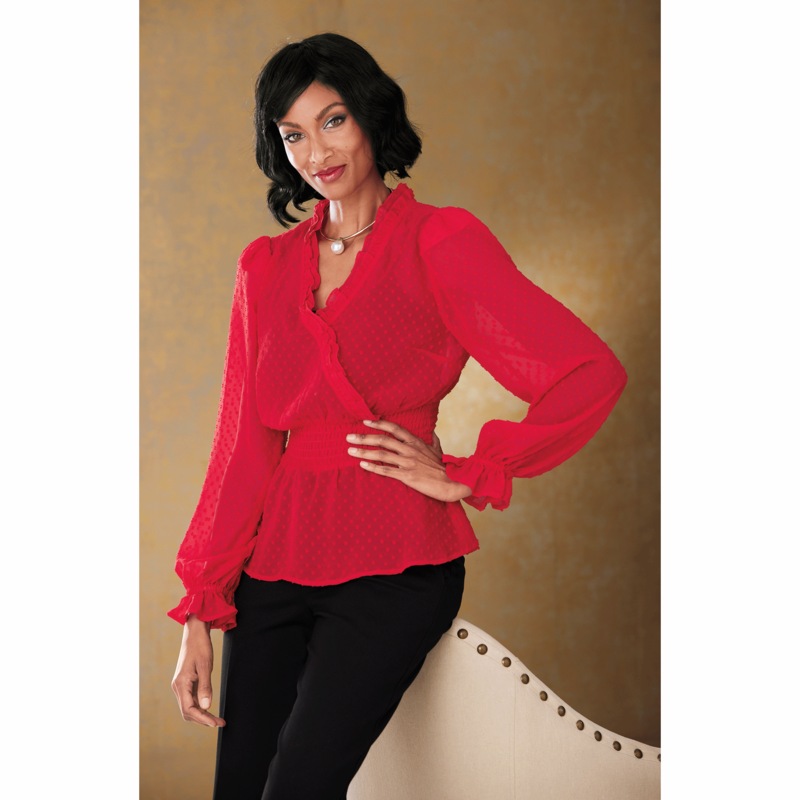 Delia Dot Blouse - MIDNIGHT VELVET CATALOG