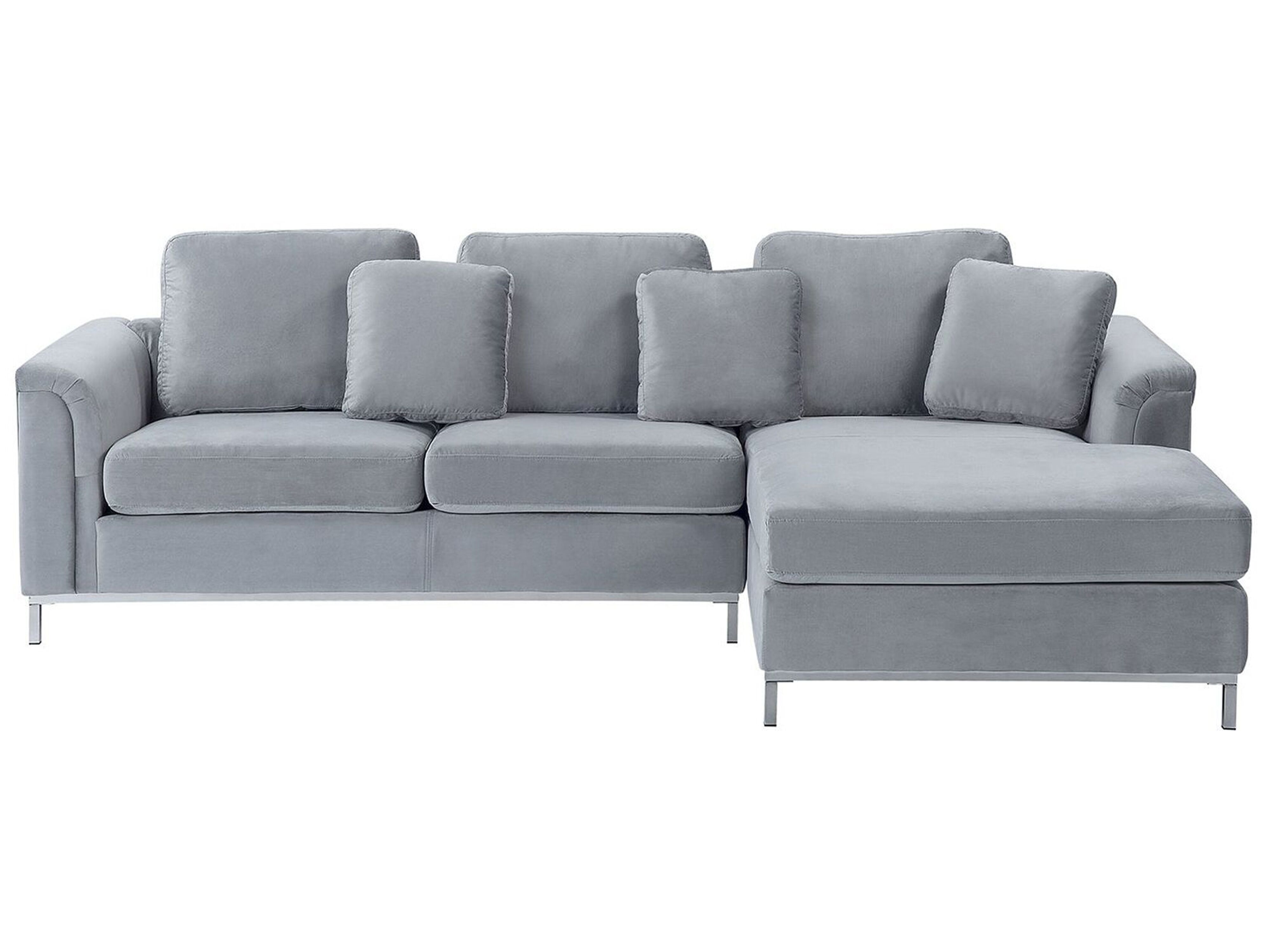 Corner Sofa 4 Seater OSLO Velvet Grey Left Hand