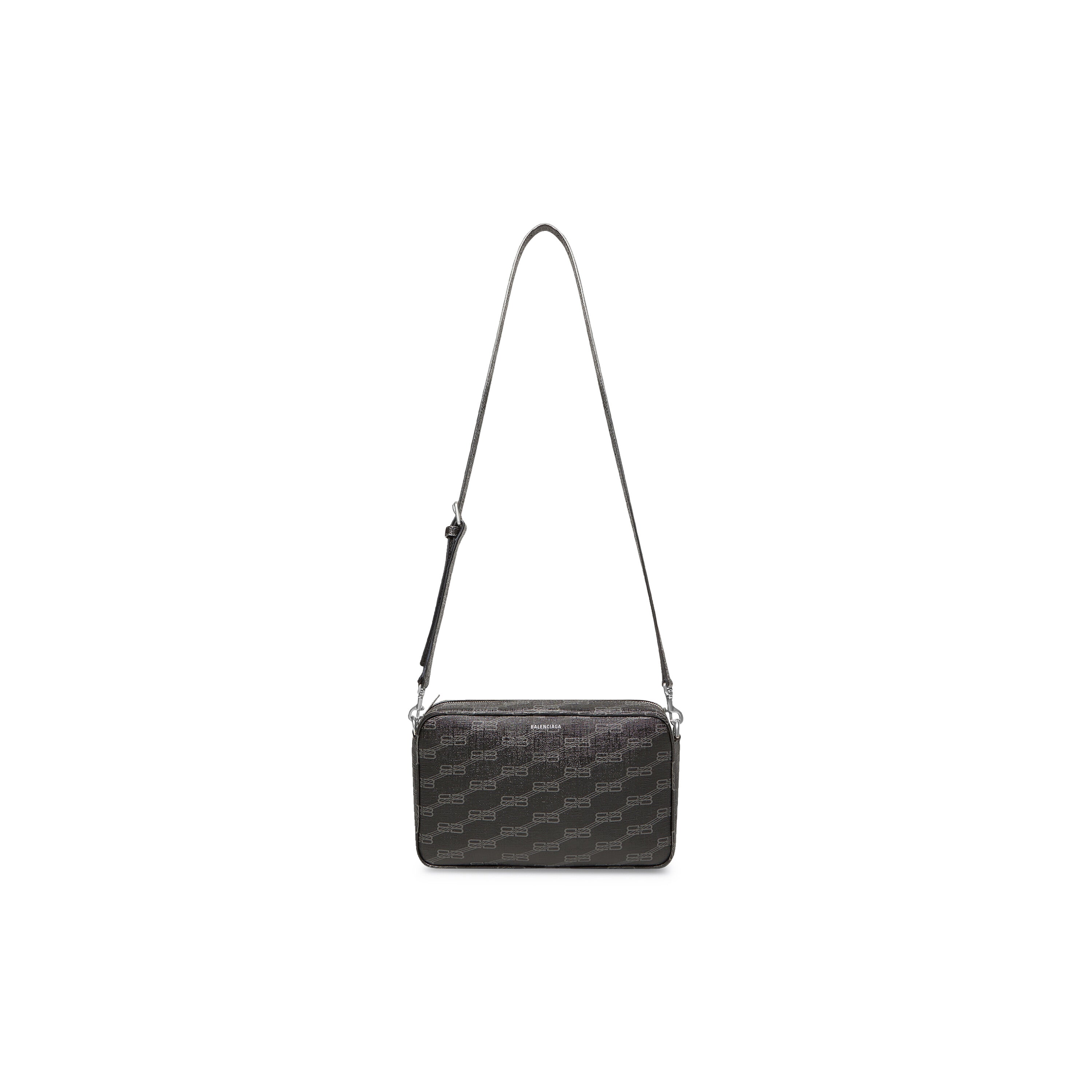 SIGNATURE MEDIUM CAMERA BAG BB MONOGRAM COATED CANVAS IN BLACK - Replicaclubs