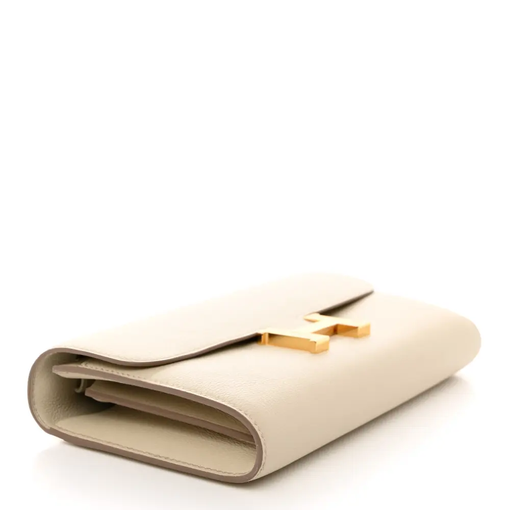Hermès Béton Evercolor Leather Constance Wallet To Go Gold Hardware1:1High-quality replica