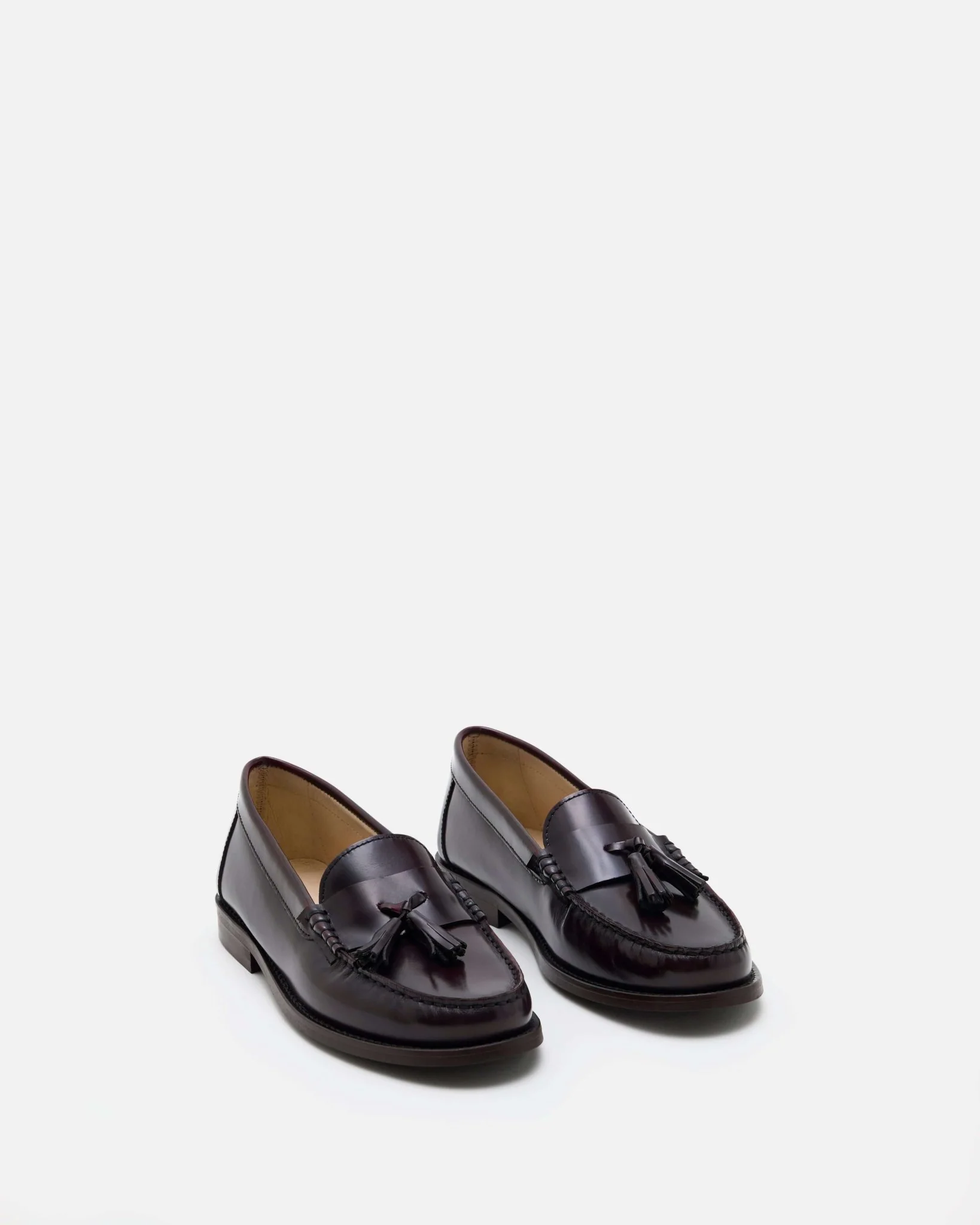 MOCASSINS JOHN/POL - En cuir à glands pourpre