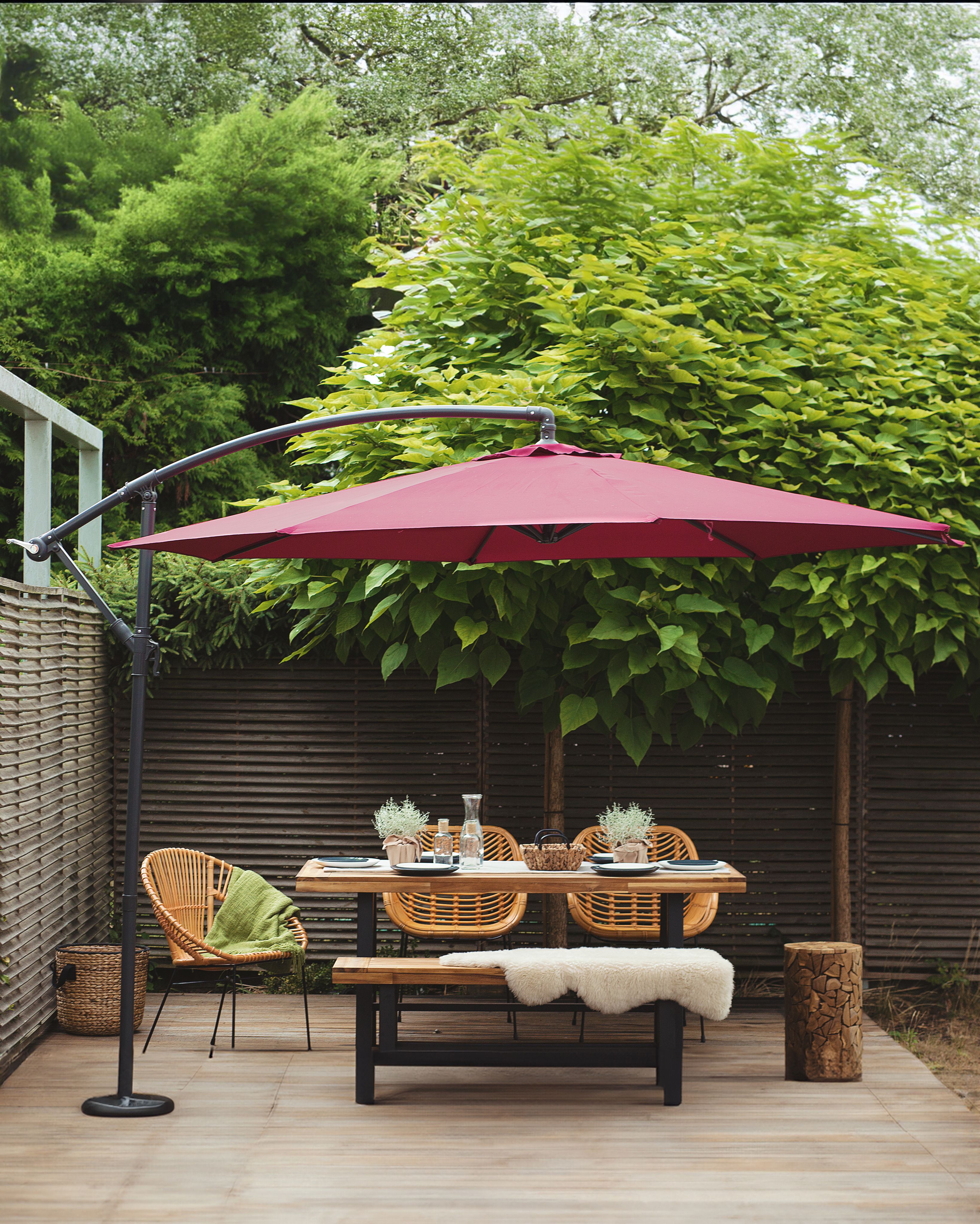 Cantilever Parasol 300 cm RAVENNA Burgundy