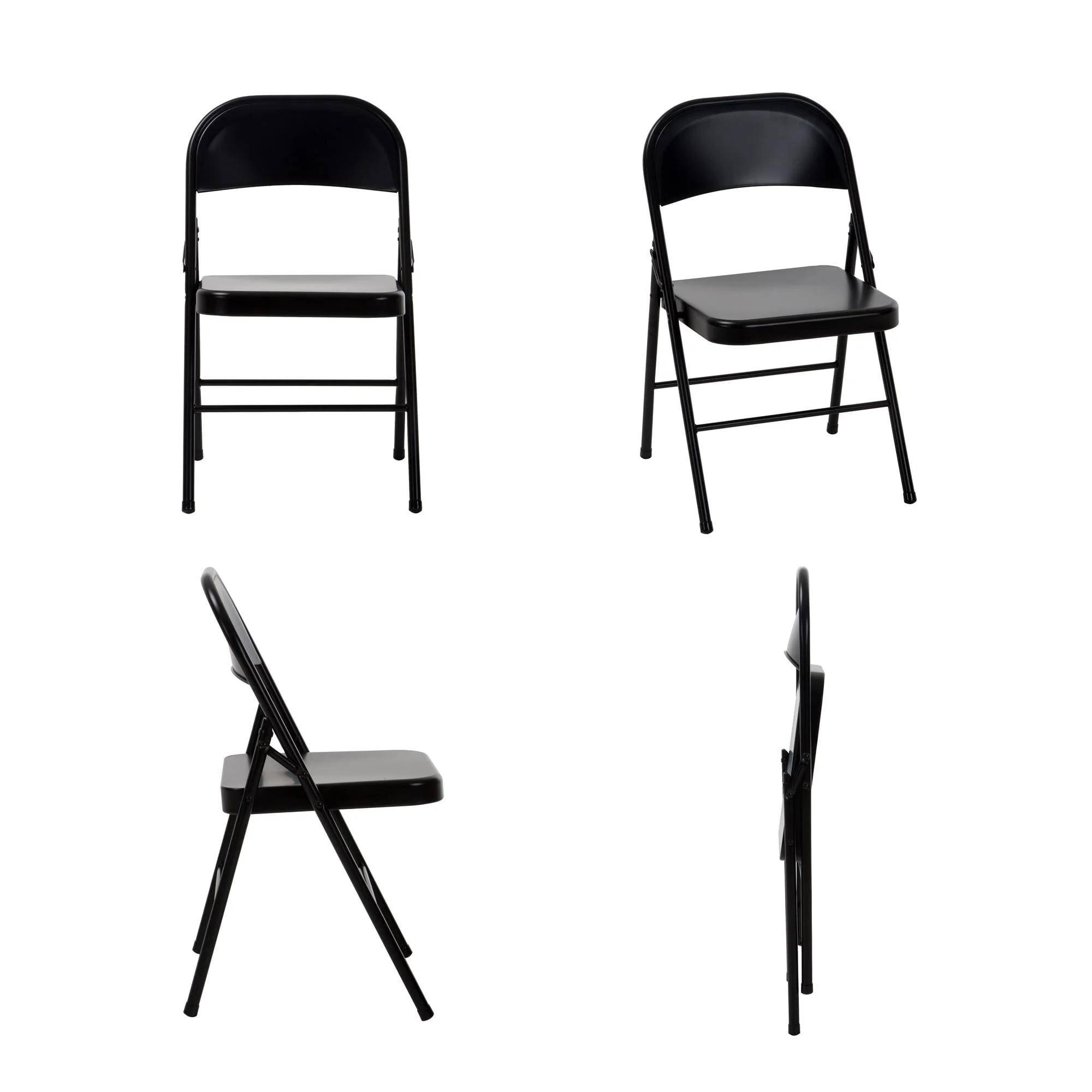 Mainstays Steel Folding Chair (4 Pack), Black - Image 5