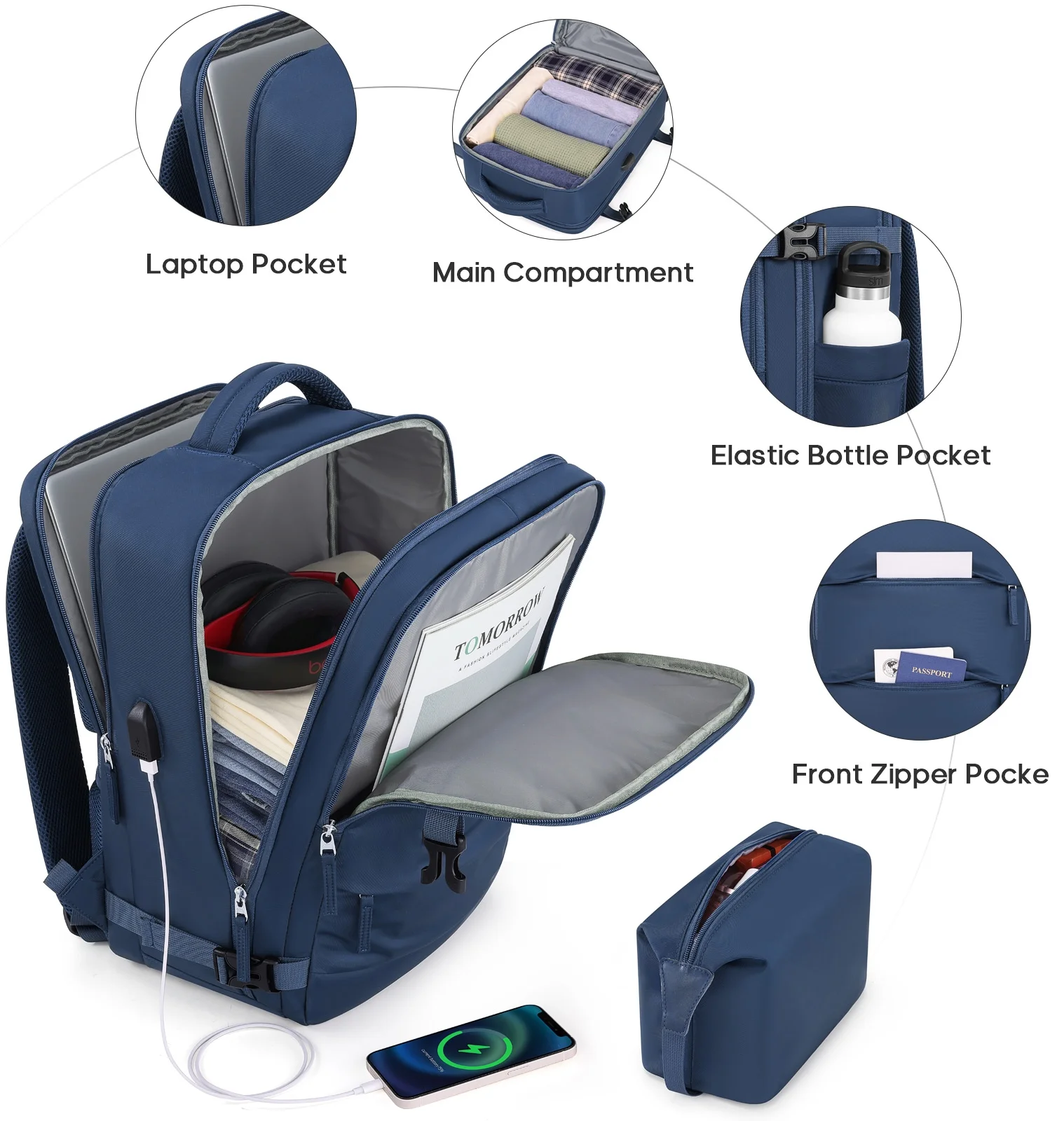 MIUSSE Luggage Sets 3 Piece, 20 Inch Carry On Luggage with Wheels, 100% PC Hardshell Suitcase with TSA Lock, Carry On Suitcases Airline Approved With Travel Backpack for Men Women - Image 25