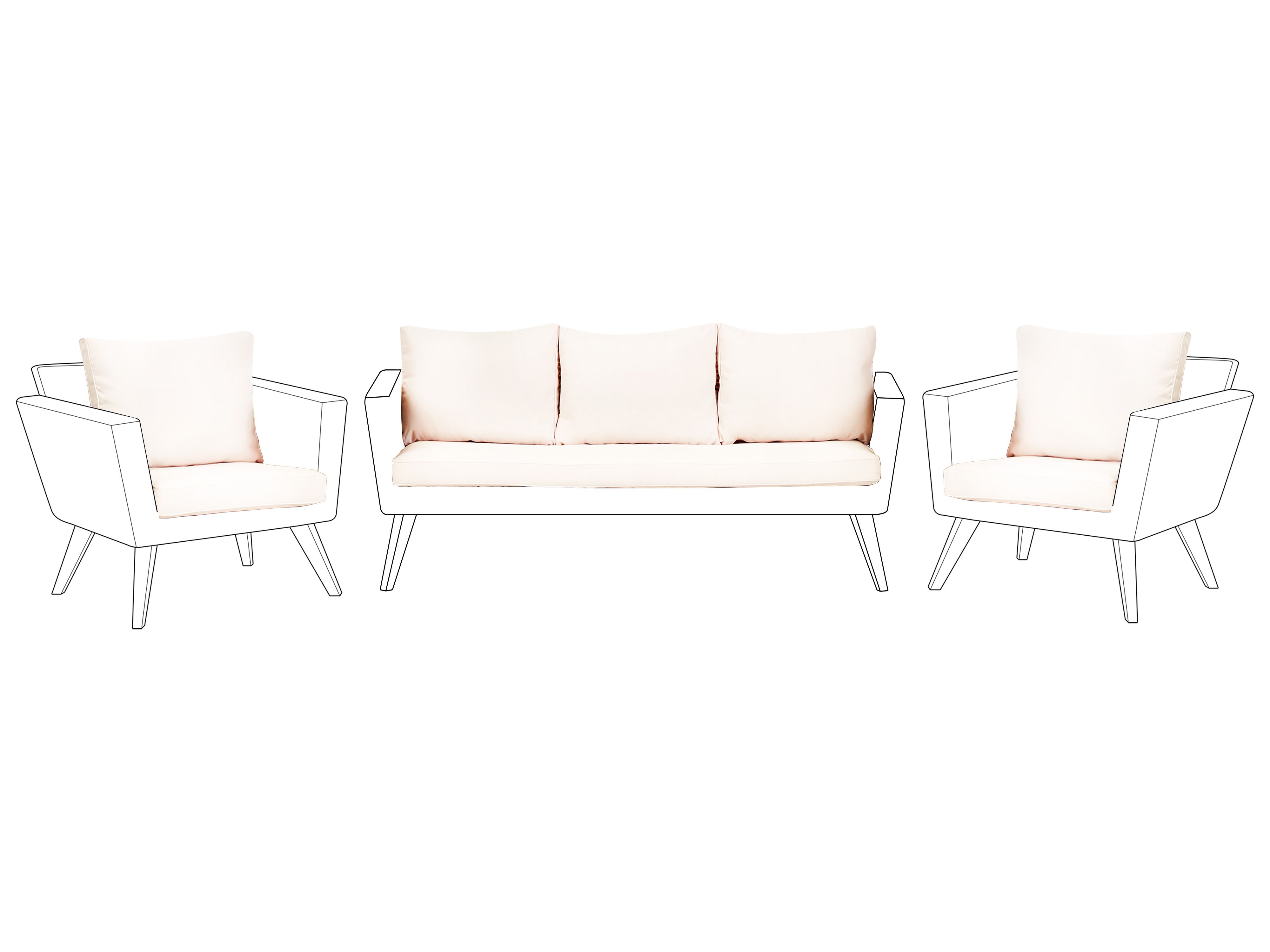 Outdoor Cushion Cover Set VITTORIA XL Off-White