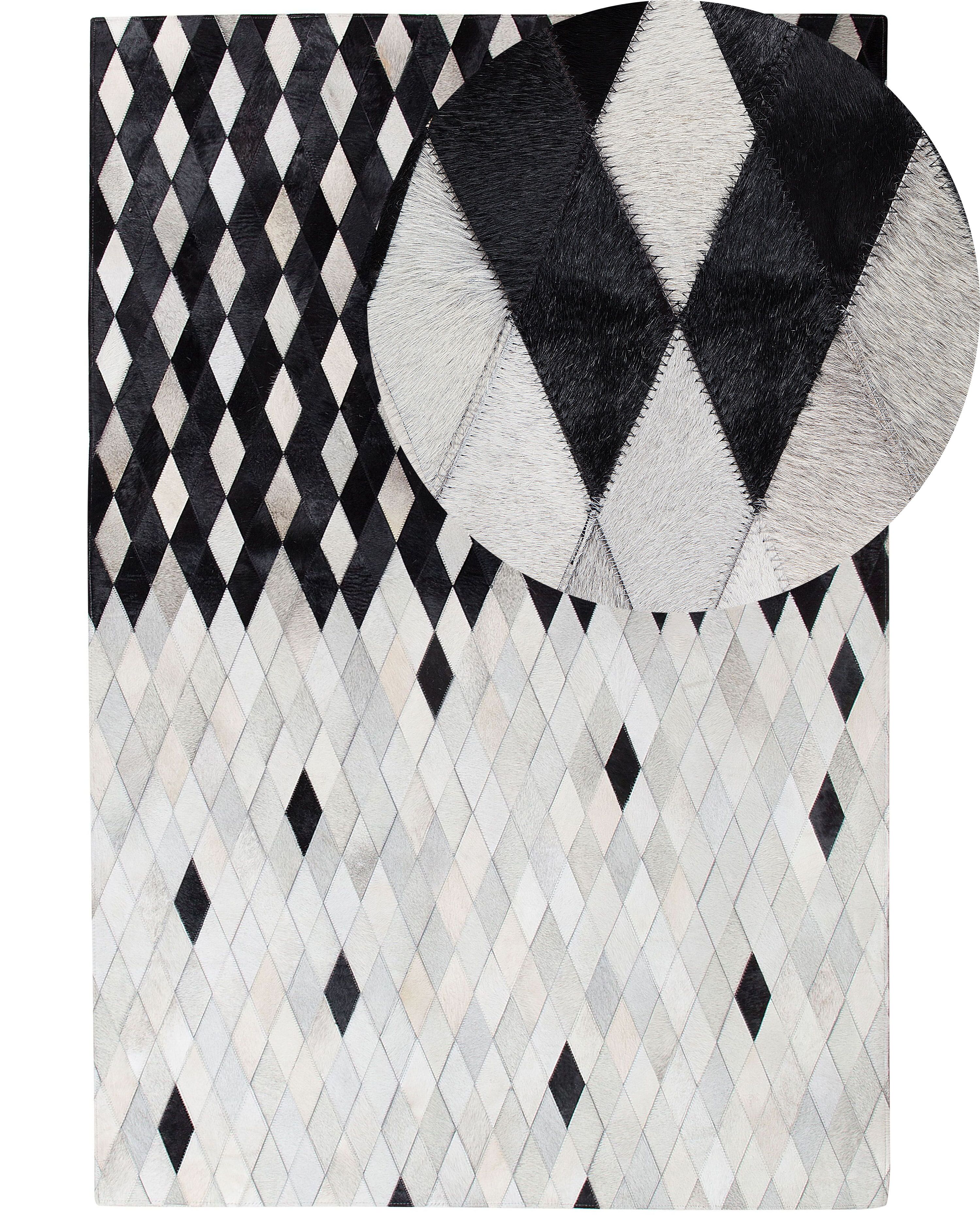 Rug MALDAN Black 160 x 230 cm Leather