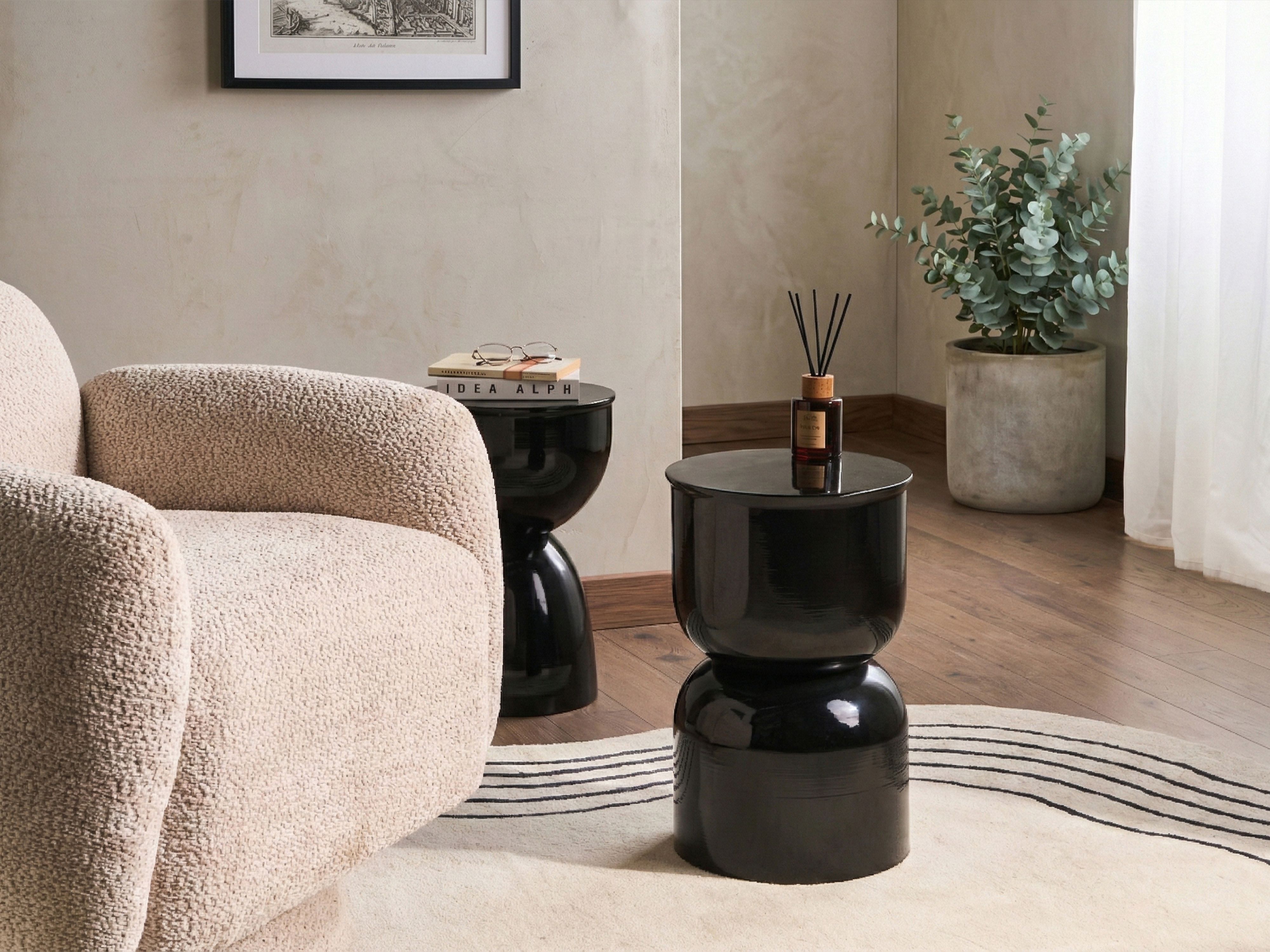 Side Table LETTA Metal Black