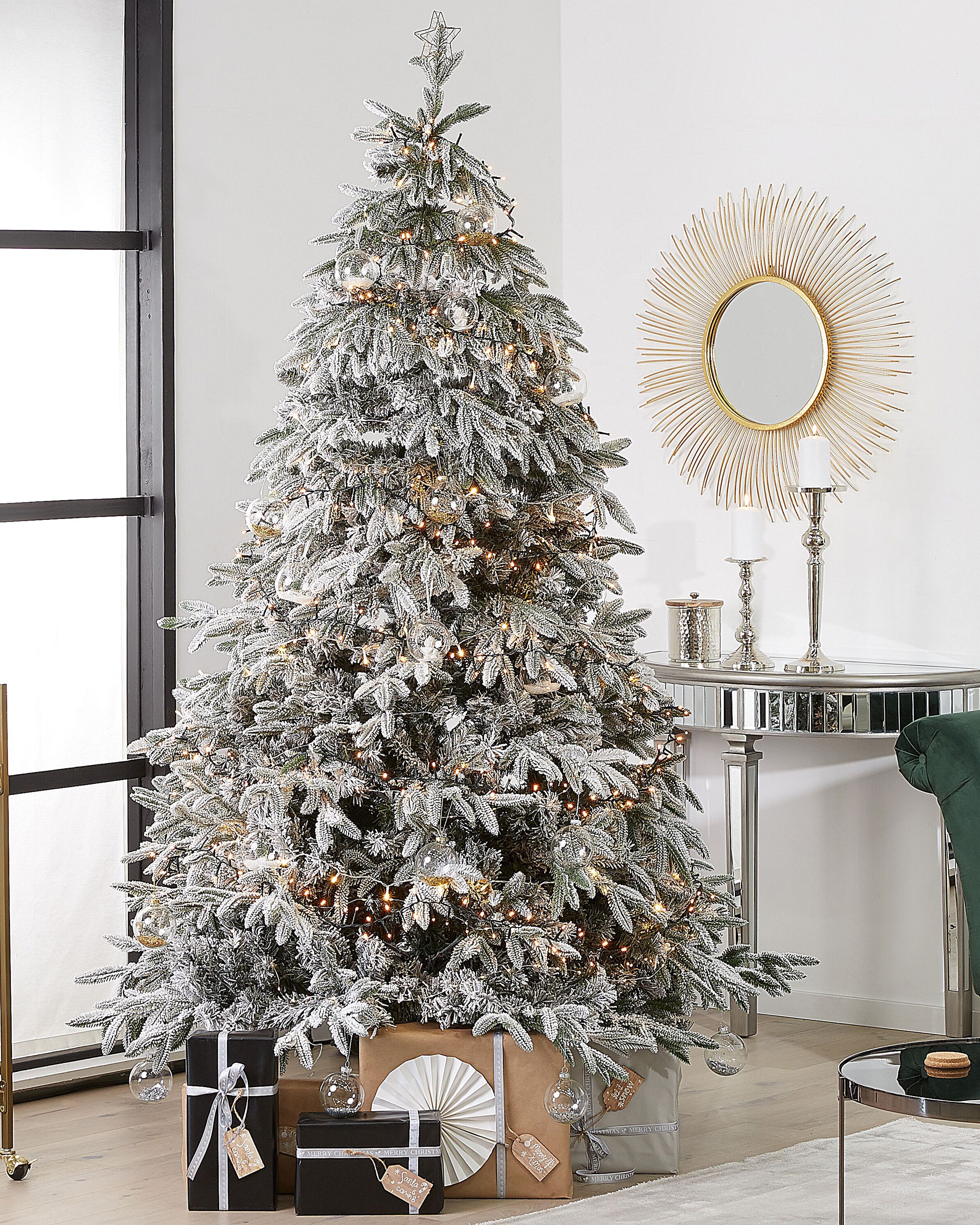 Artificial Snowy Christmas Tree BASSIE 210 cm White