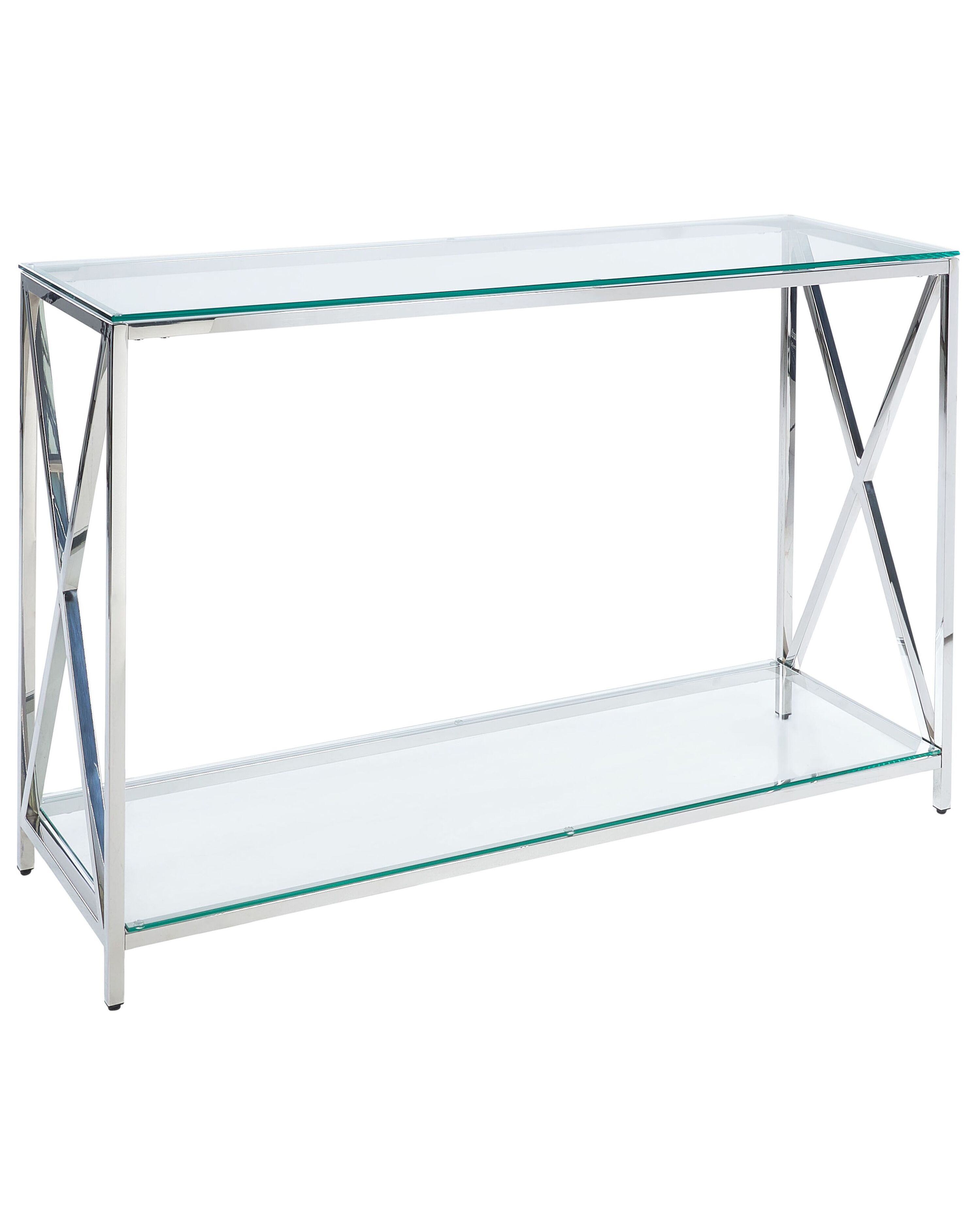 Console Table AUDET Tempered Glass Silver