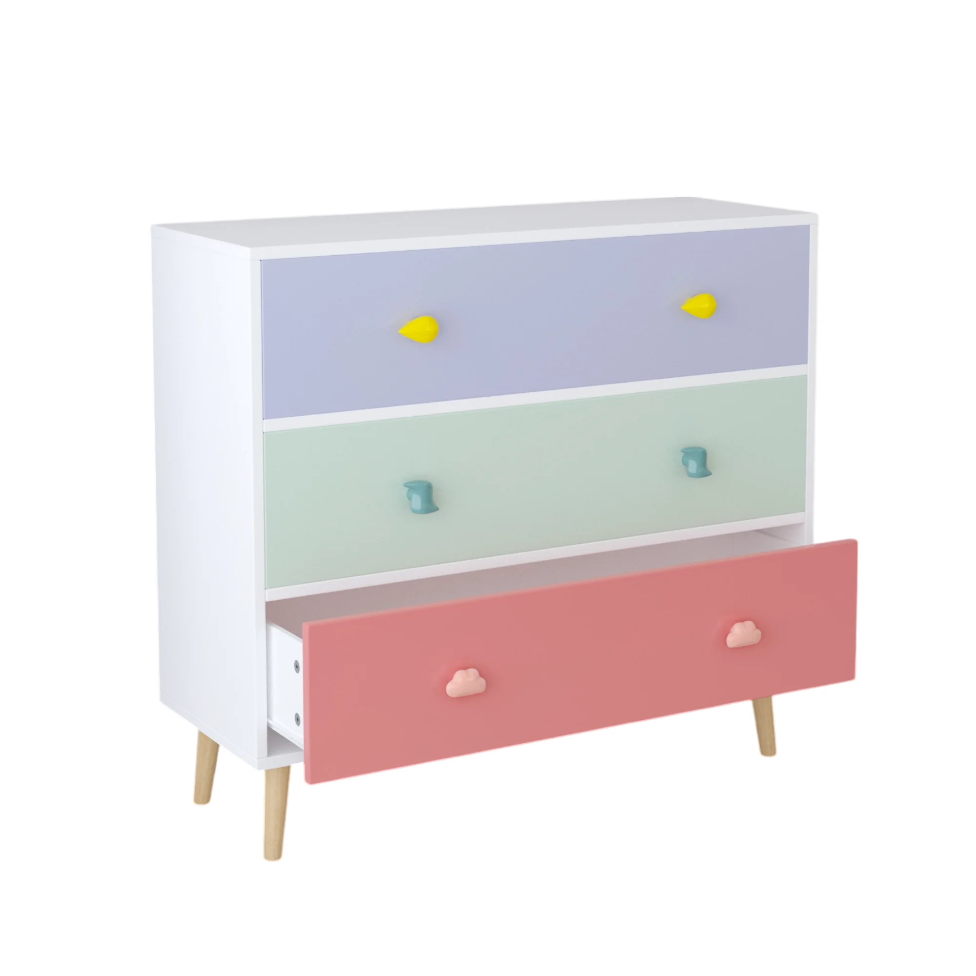 Miniyam Drawer Dresser with Glides & Safety Design for Kids, Colorful - Image 7