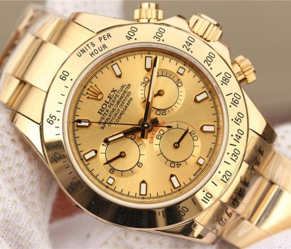 Replica Rolex Daytona YG Yellow Gold Dial BP YG Bracelet A7750 - Elite Watch Atelier