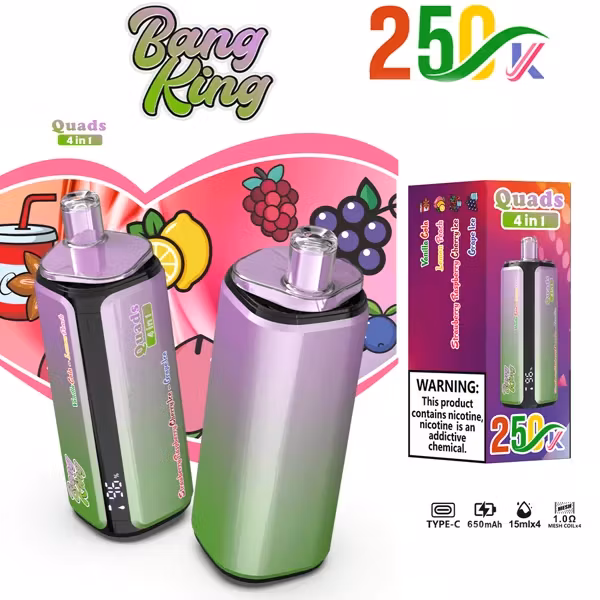VAPSOLO BANG KING 250 000 puffów Quads 4in1 – urządzenie i pudełko detaliczne