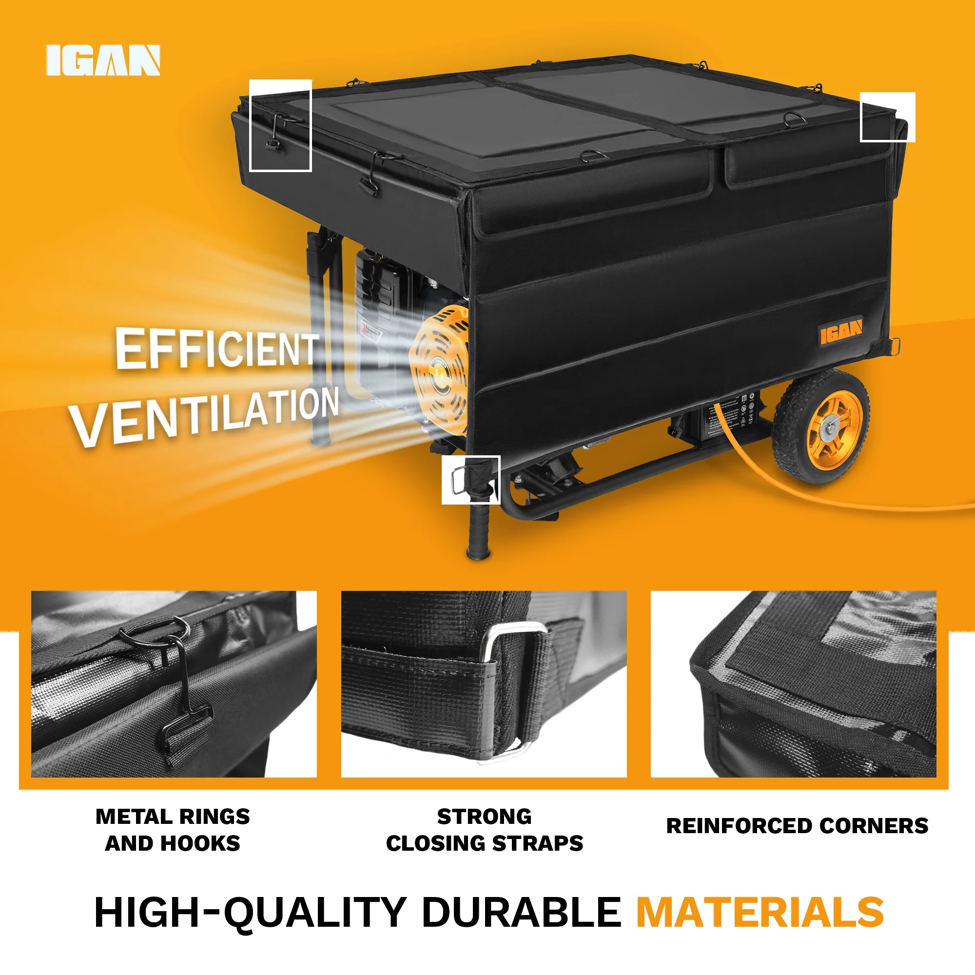 IGAN Generator Tent Waterproof Portable Cover for 3500�C12000 Watt 9,2 lb. Black - Image 2