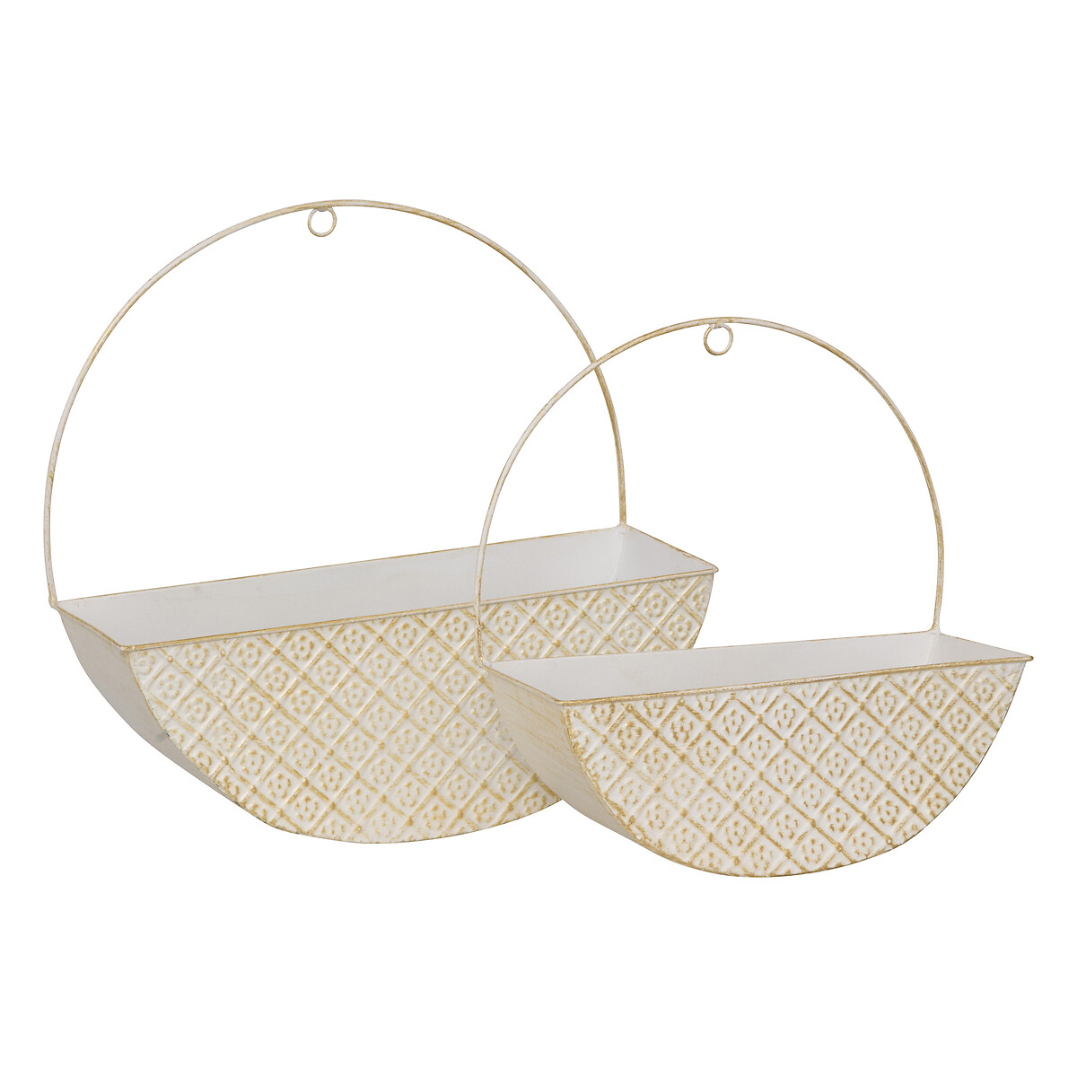 2 planters "Tino" White, H. 29.5/34 cm