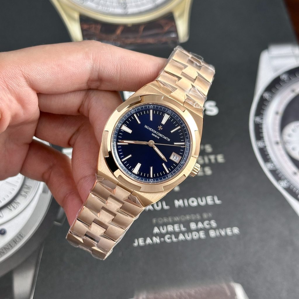 Vacheron Constantin Replica Watch Overseas 4500V Rose Gold Blue Dial PPF 41mm - Elite Watch Atelier