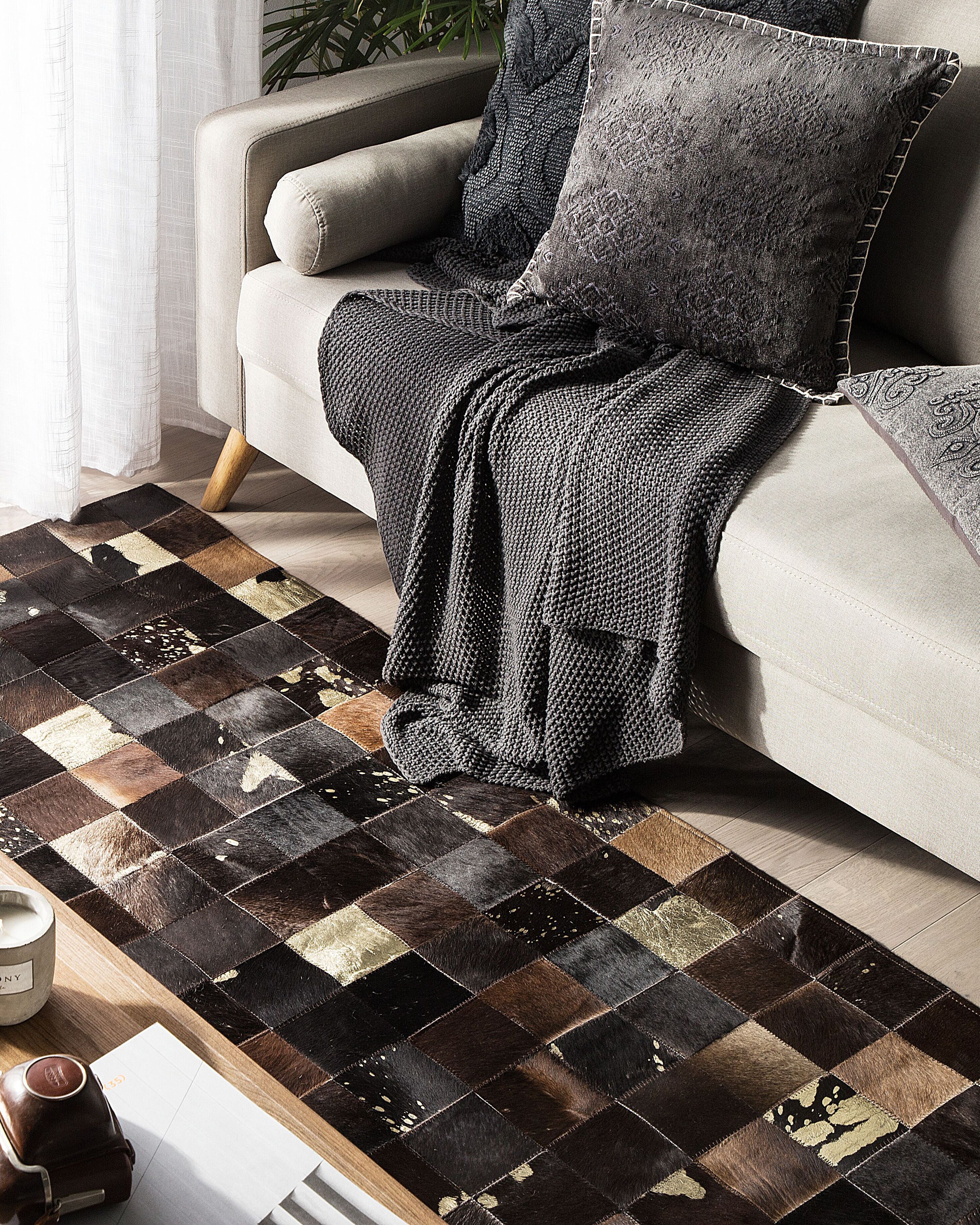 Rug BANDIRMA Brown 160 x 230 cm Leather