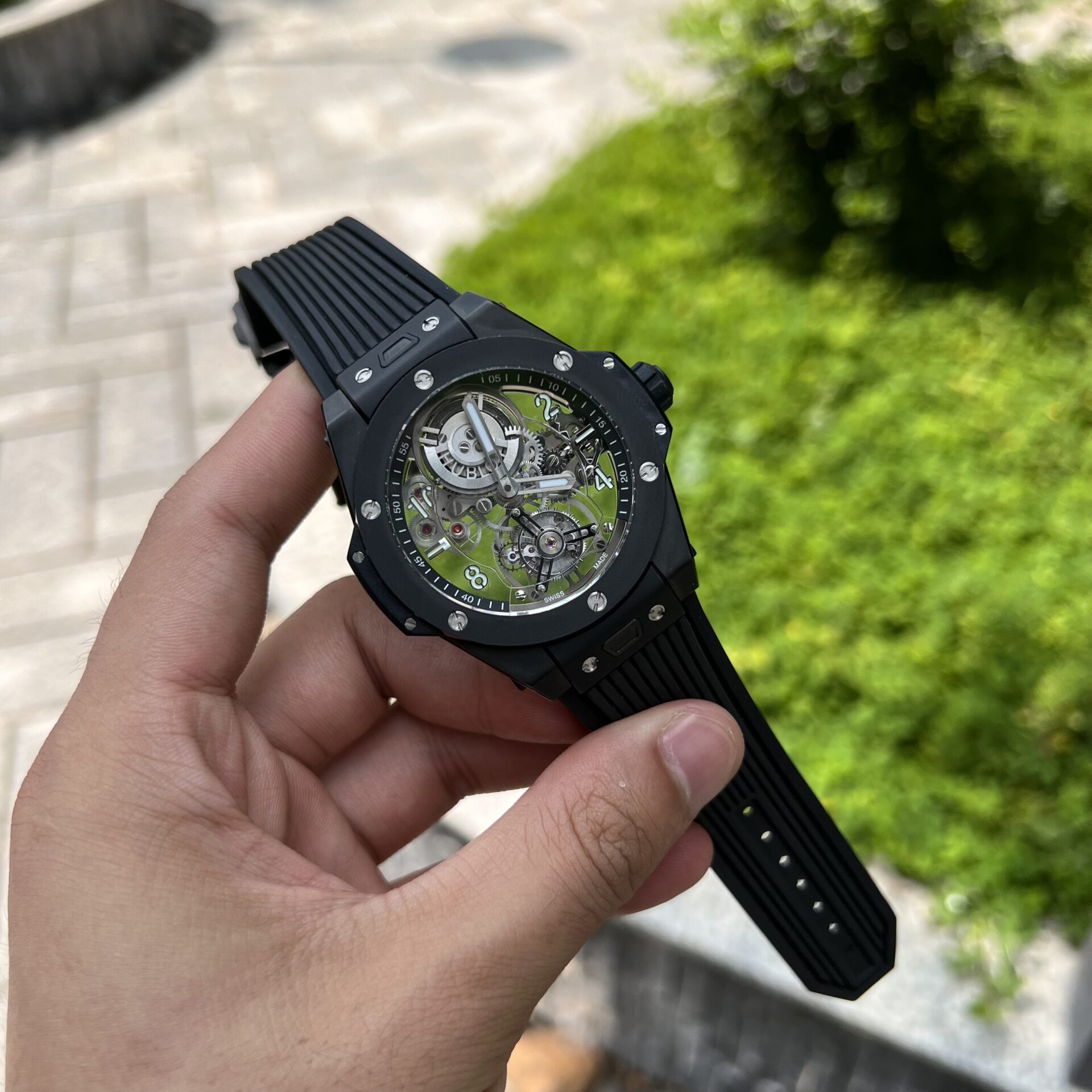 Hublot Replica 11 Watch Big Bang Tourbillon Black Ceramic Case JB Factory 45mm - Elite Watch Atelier