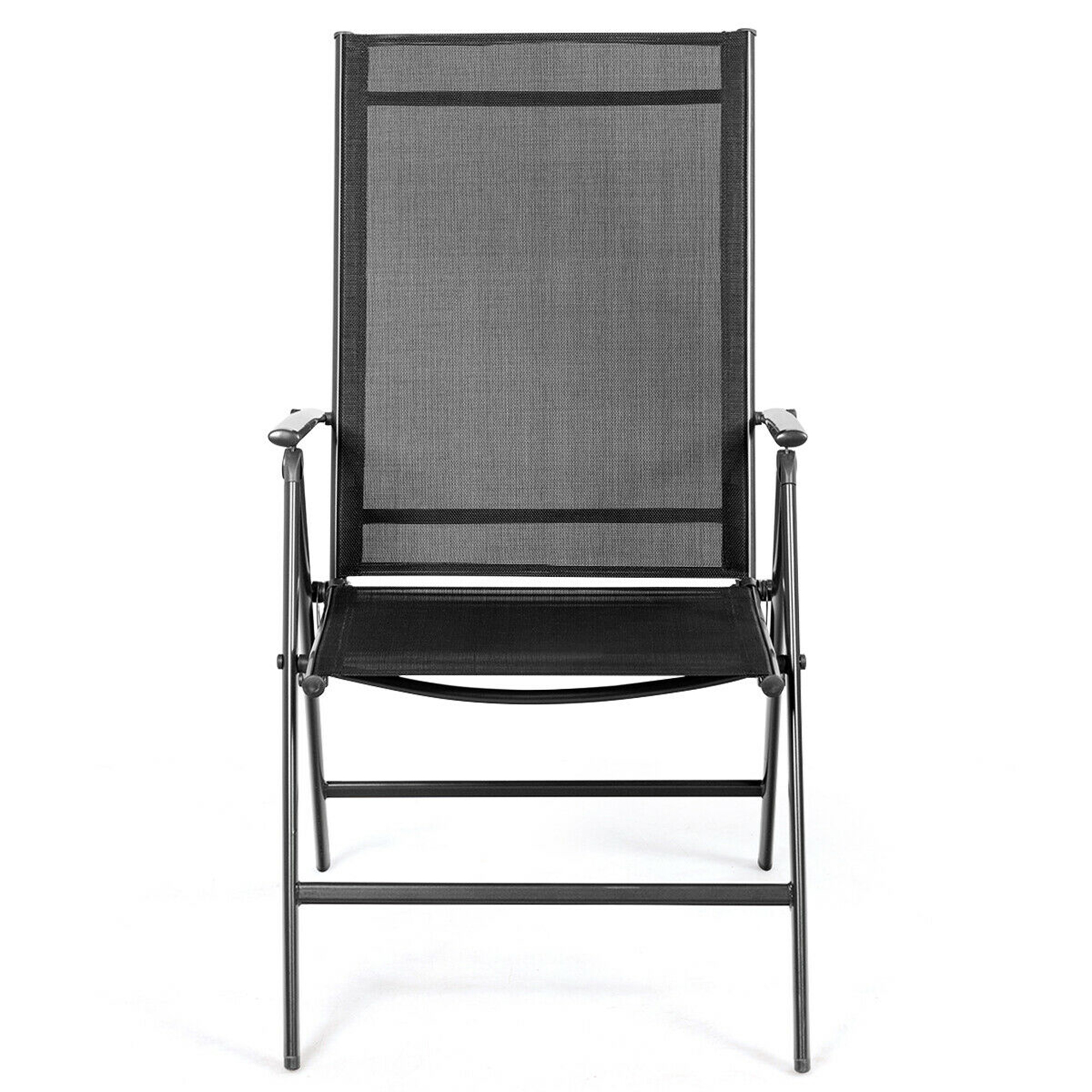 Gymax 4PCS Folding Chair Patio Garden Outdoor w/ Steel Frame Adjustable Backrest - Image 8