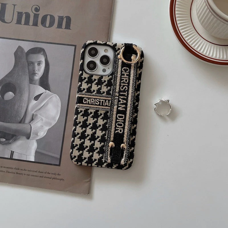 CD Houndstooth Wristband iPhone Case - Wholesale & Influencer