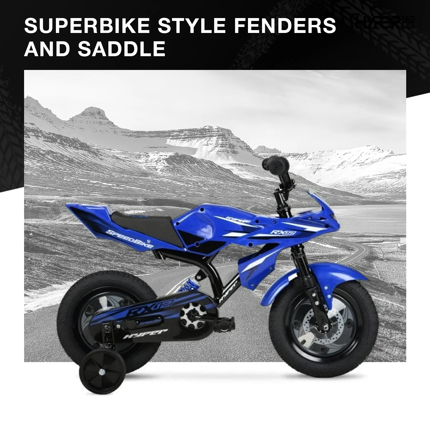 12" Hyper Speed Bike, Childs Bicycle; Kids Ages 2-4 Years Old, Blue, Character Group: Speed - Image 9