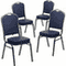Flash Furniture 4 Pack HERCULES Series Crown Back Stacking Banquet Chair in Black Patterned Fabric - Gold Vein Frame - Image 38