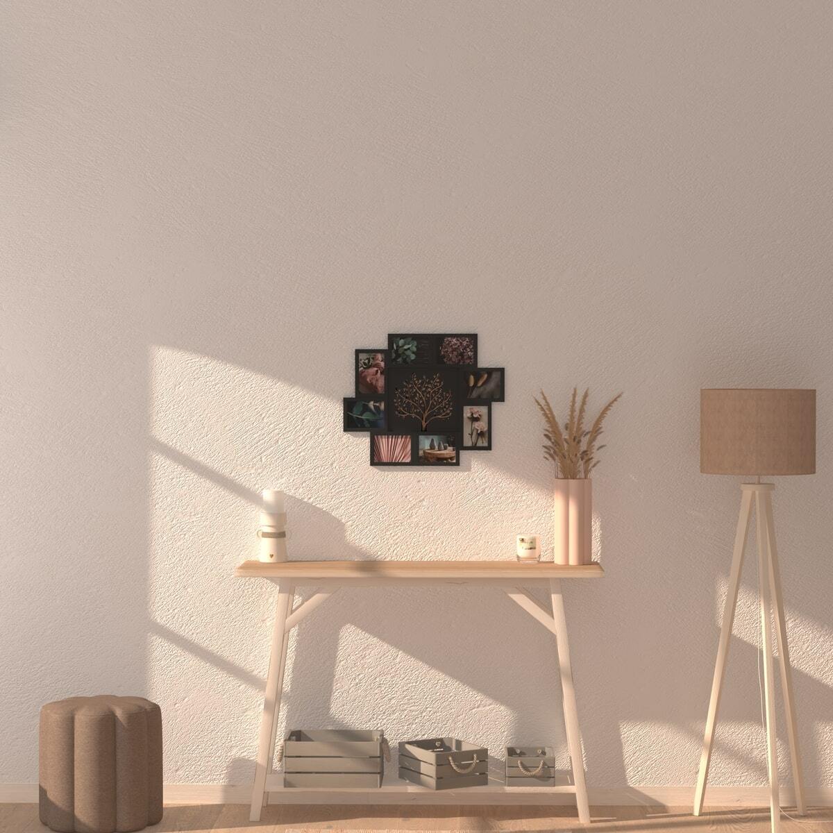 Collage picture frame"David" Black, h.46 cm, 8 photos