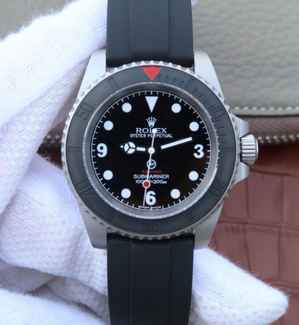 Replica Rolex Submariner Fragment Black Dial Ceramic Bezel Rubber Strap A2836 - Elite Watch Atelier