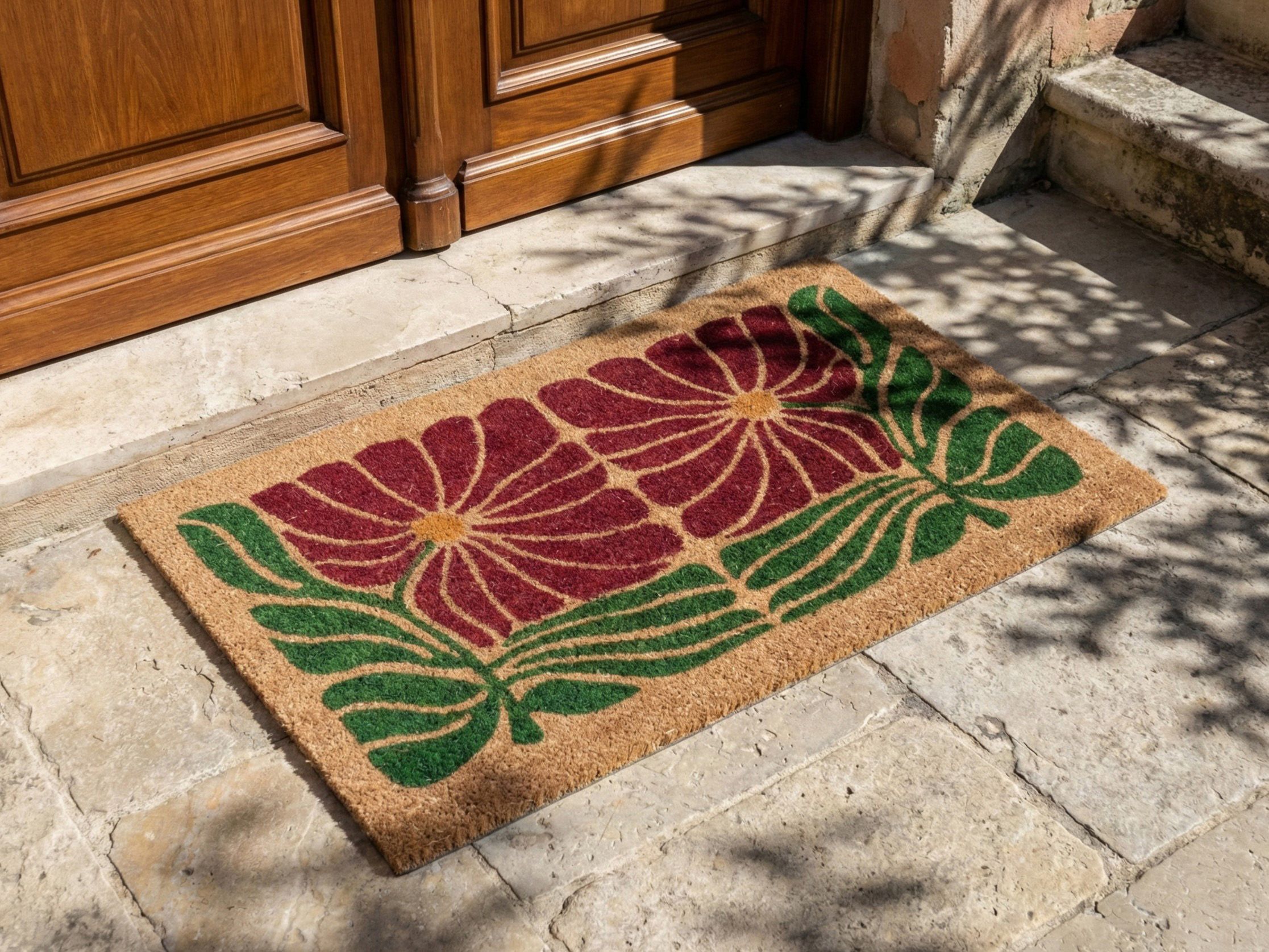 Doormat TANALIAN Multicolour 50 x 80 cm Flower Coir