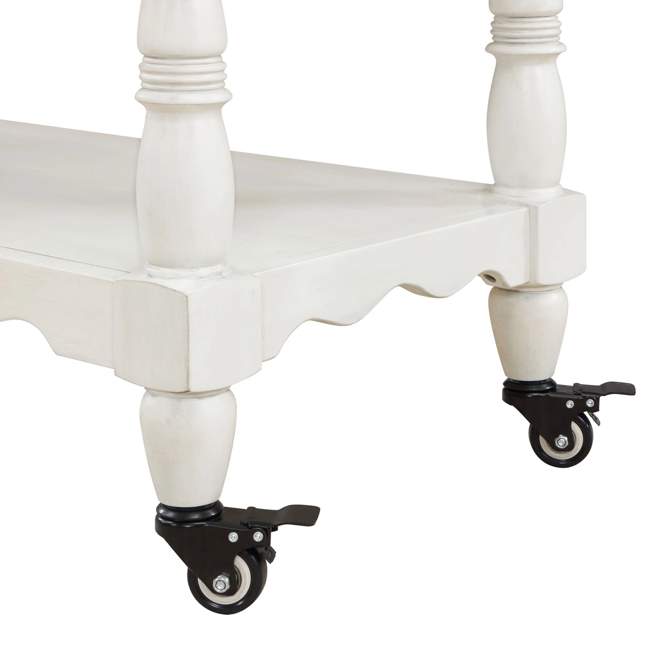 The Pioneer Woman Two-Tone Kitchen Cart Made With Solid Wood Frame, White - Image 8