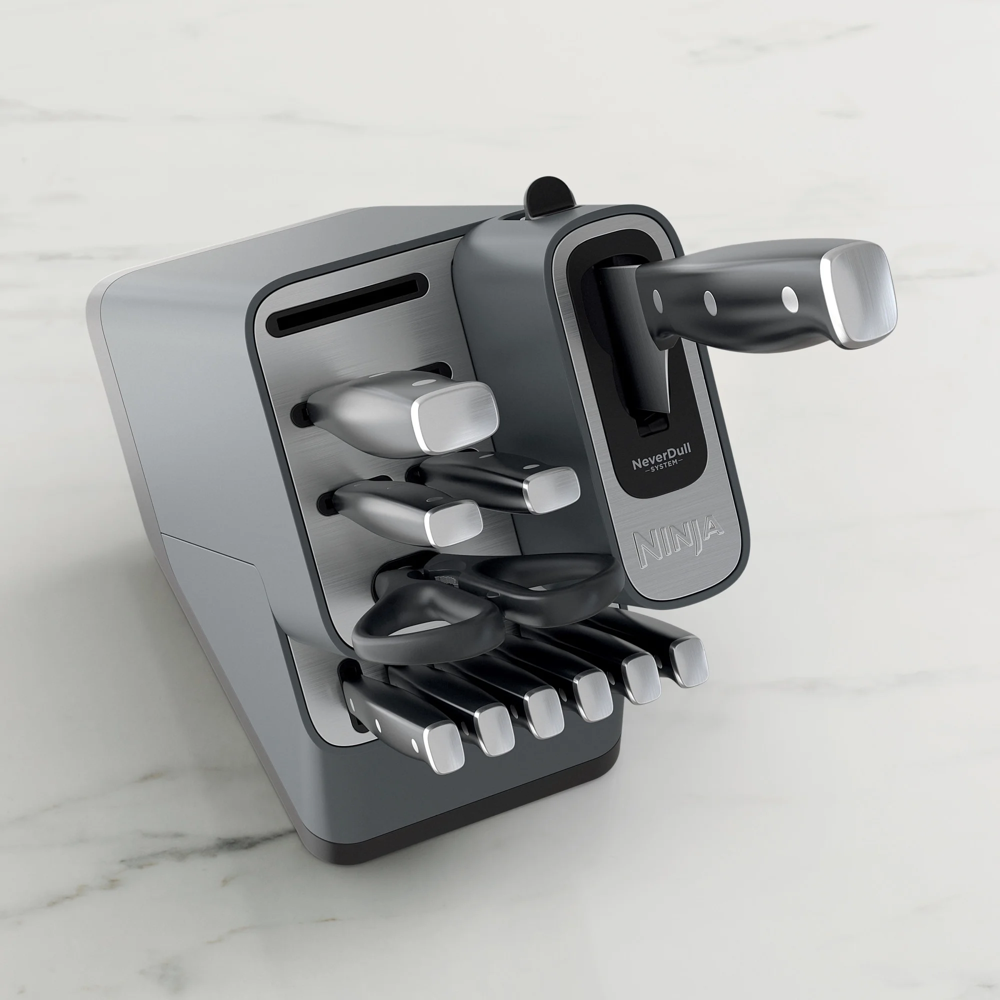 Ninja Foodi NeverDull 10-Piece Stainless Steel Essential Knife System with Sharpener, K12010 Black/Gray - Image 16