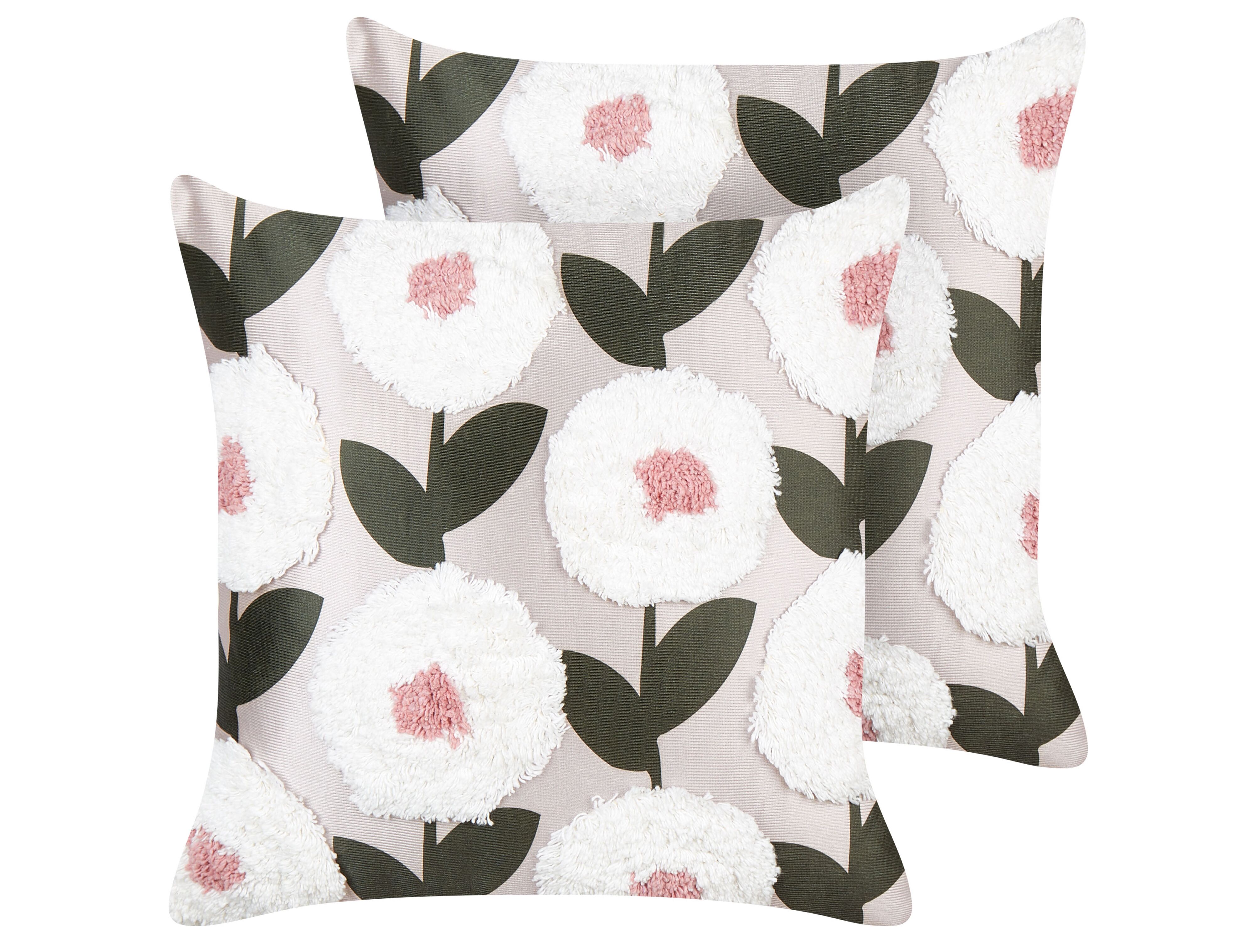 Set of 2 Decorative Cushions KUNRI Cotton 45 x 45 cm Multicolour Floral Pattern