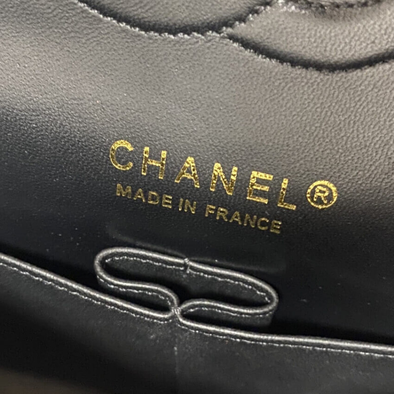 Replica Chanel Classic Flap Bag In Black/Beige Glittered Tweed 1112