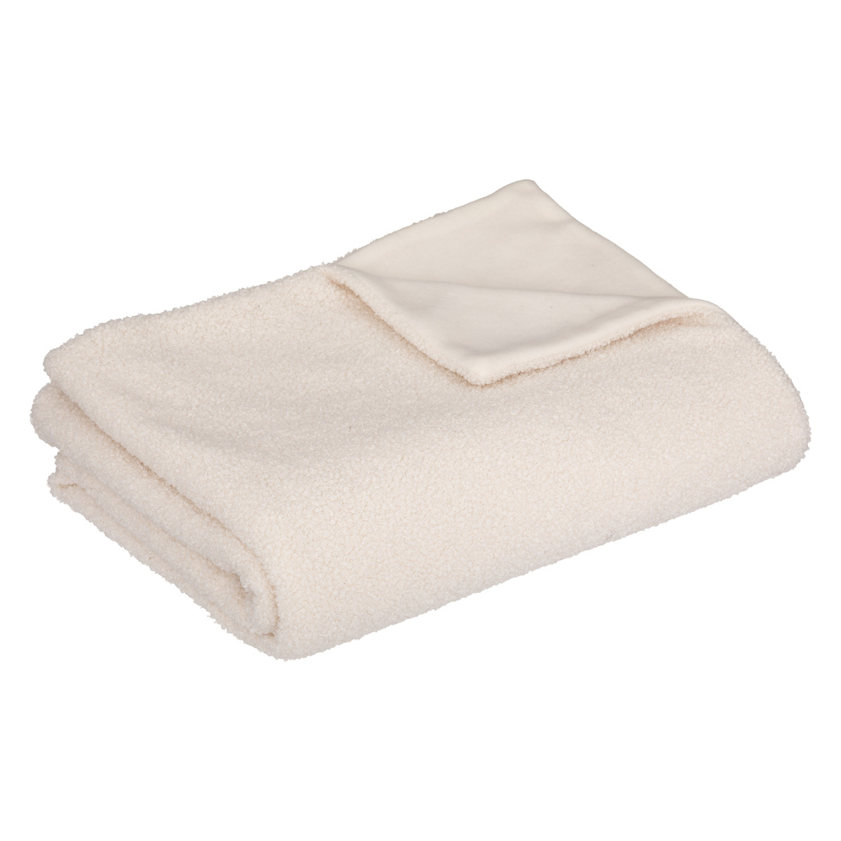 Faux fur plaid "3D Geo" Ivory white, 120x160 cm