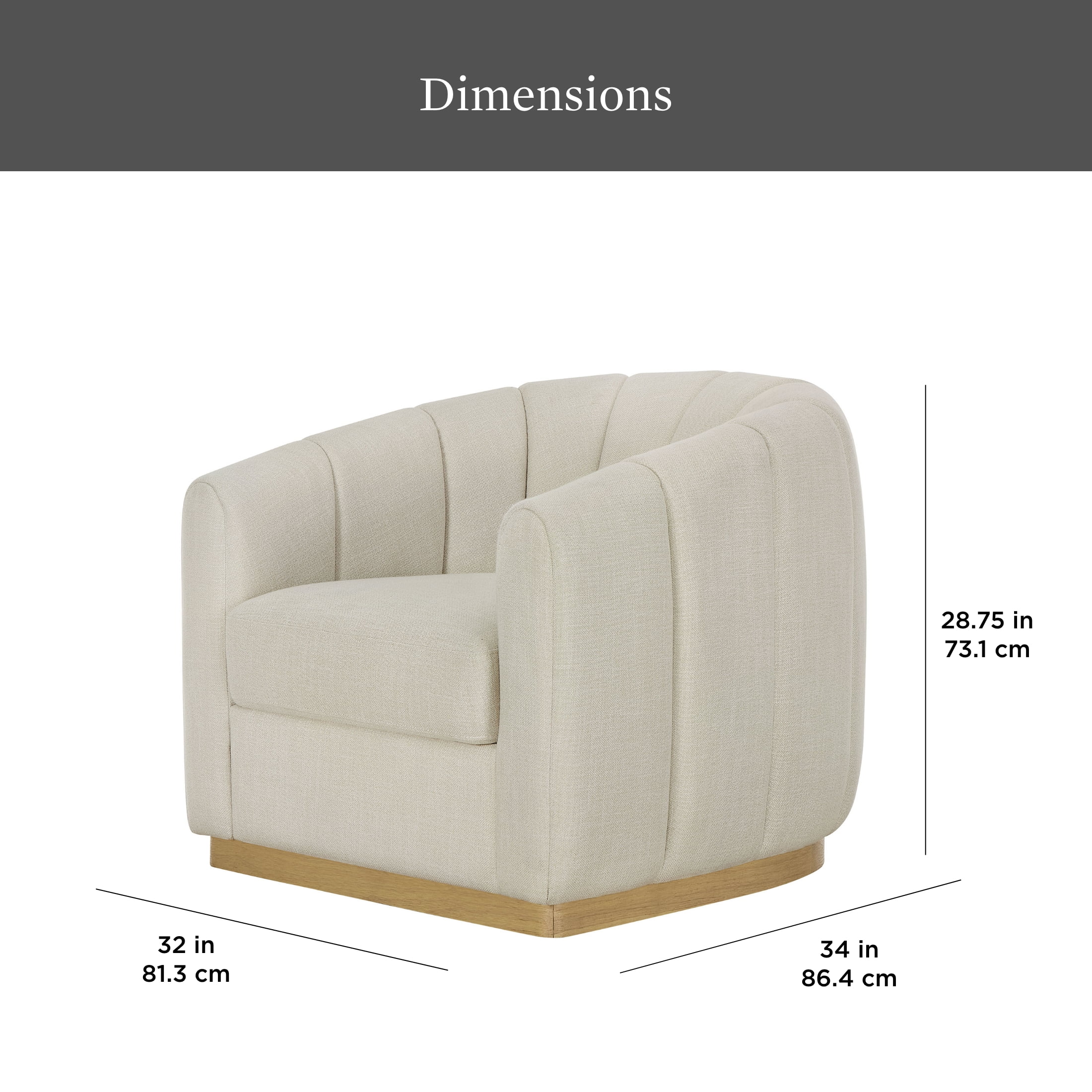 Better Homes & Gardens Lillian Accent Swivel Chair, Cream Linen - Image 4