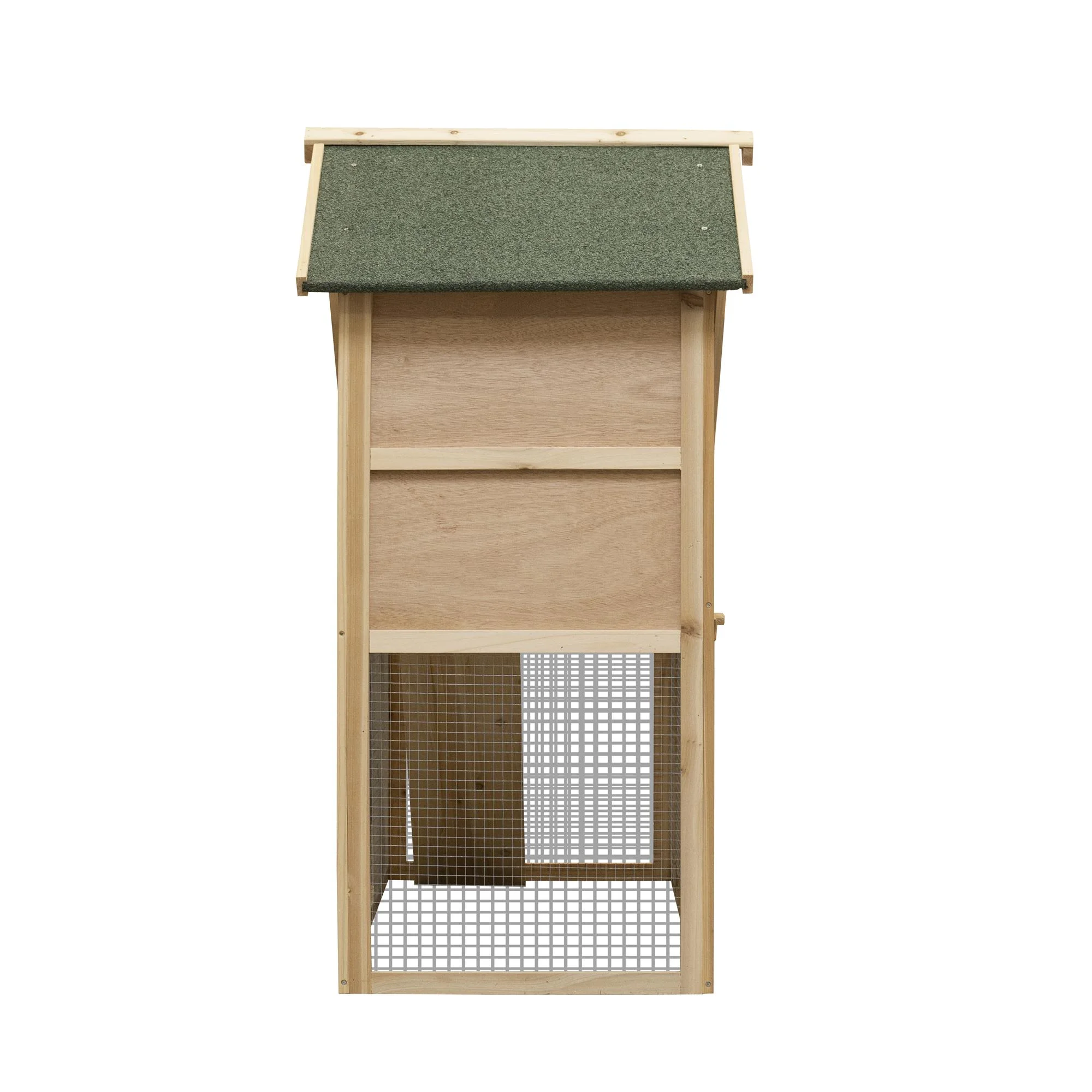 Pefilos 55" 2 Story Rabbit Hutch with Ramp, Tray, Wood Bunny Cage Poultry Chicken Coops, Beige - Image 13
