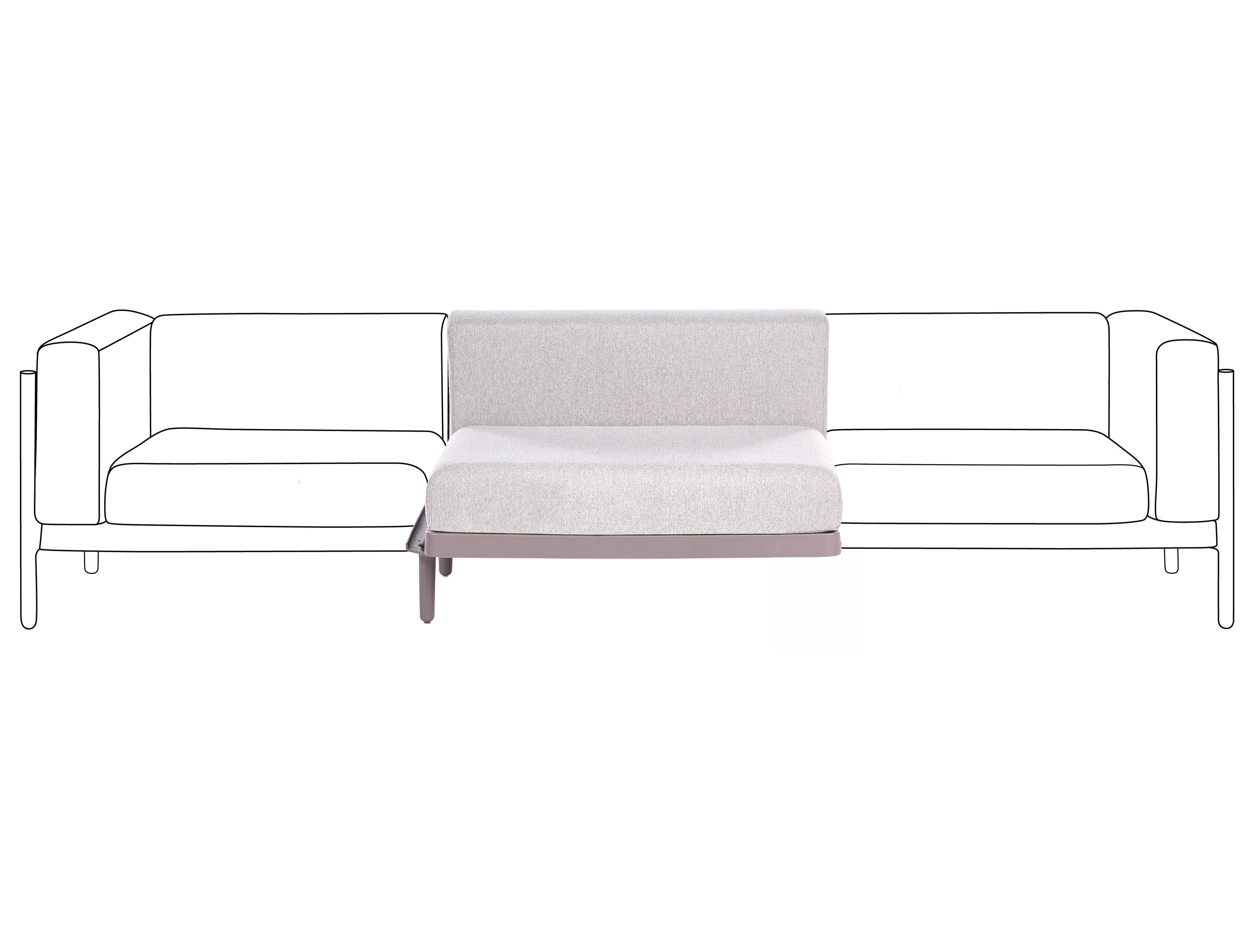 Garden Sofa Extension Module FERRETTI Taupe