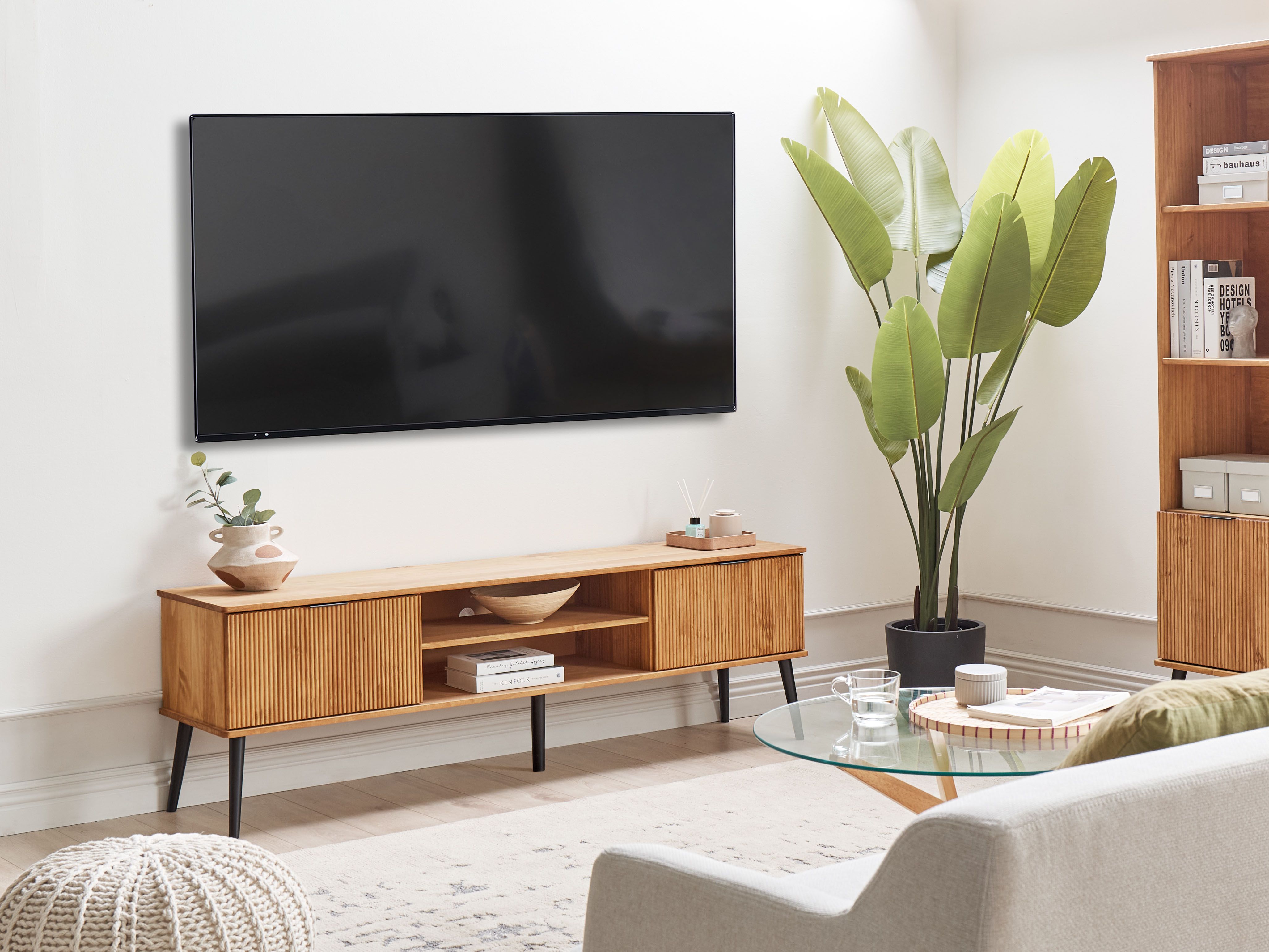 TV Stand TIMMINS Pine Wood Brown