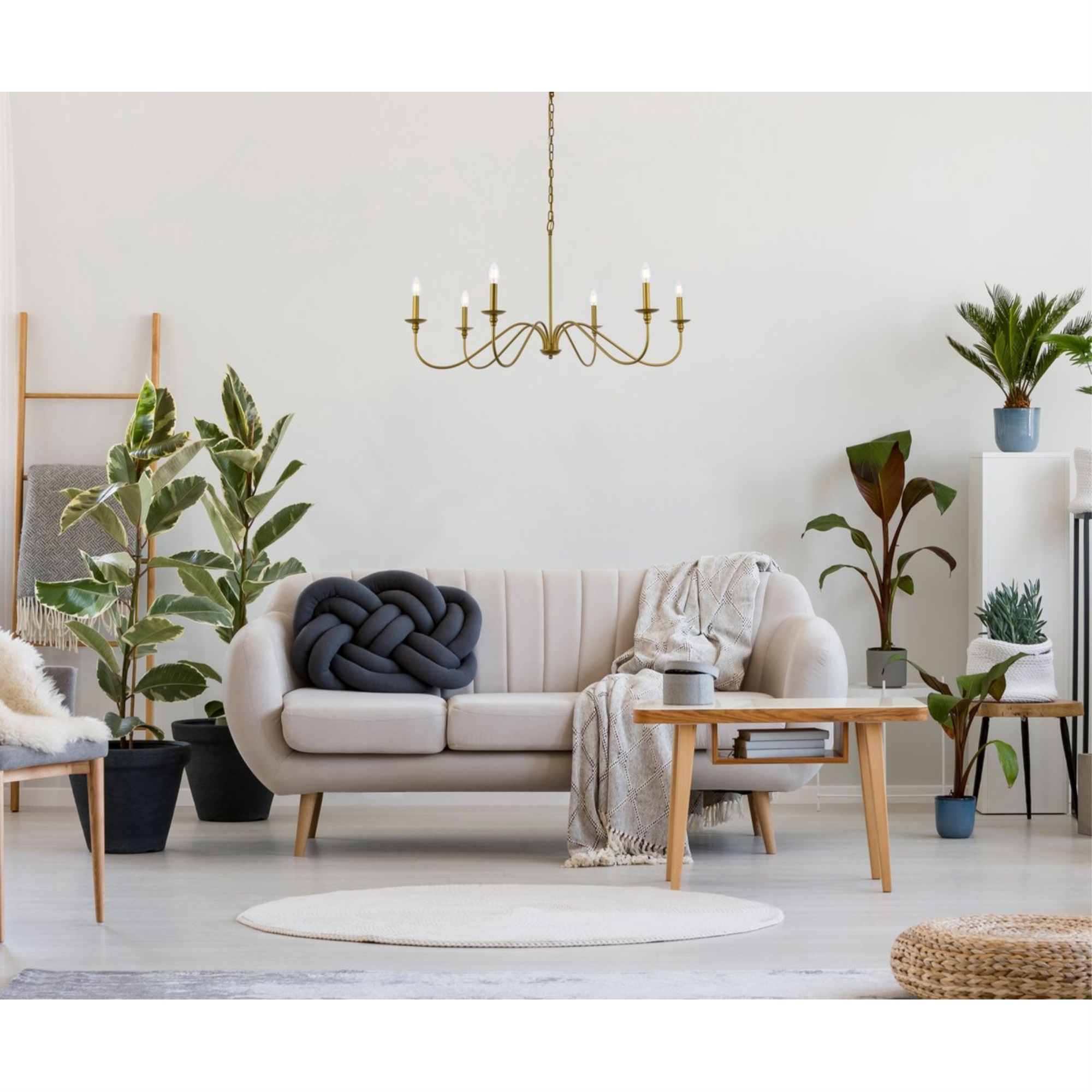 Rohan 42 inch chandelier in brass