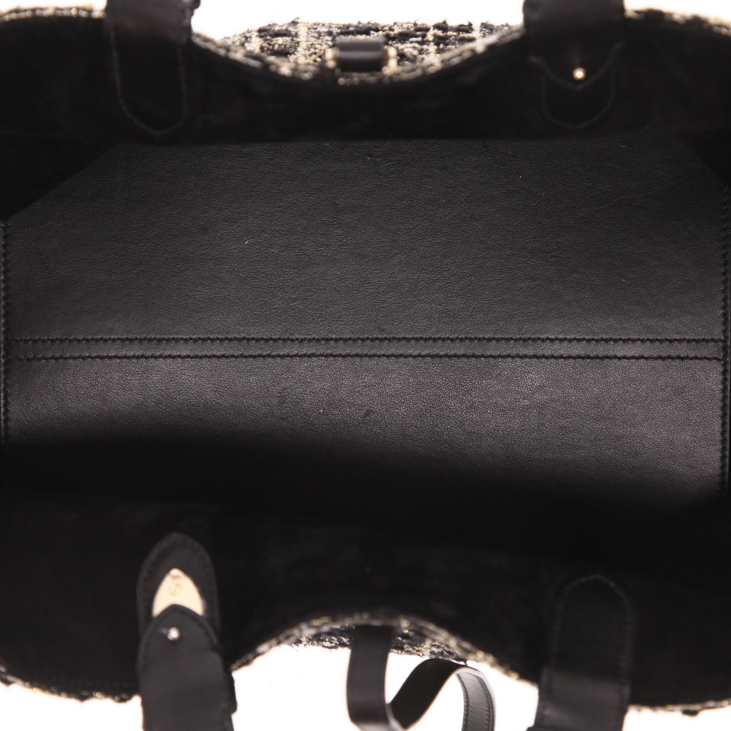 Dior Toujours handbag in black and gold tweed and black leather1:1High-quality replica