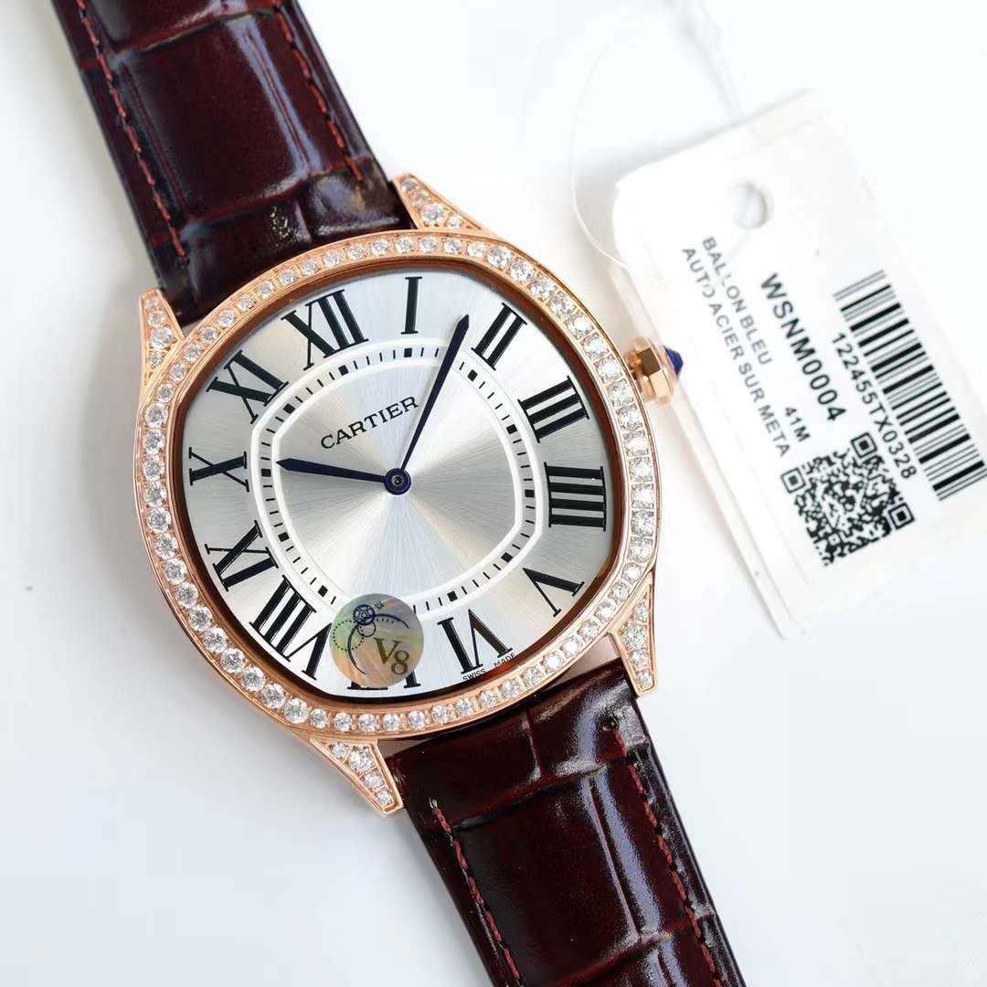 Cartier - Drive de Cartier diamonds in white gold - 40mm smooth(1:1 replica) - Top club